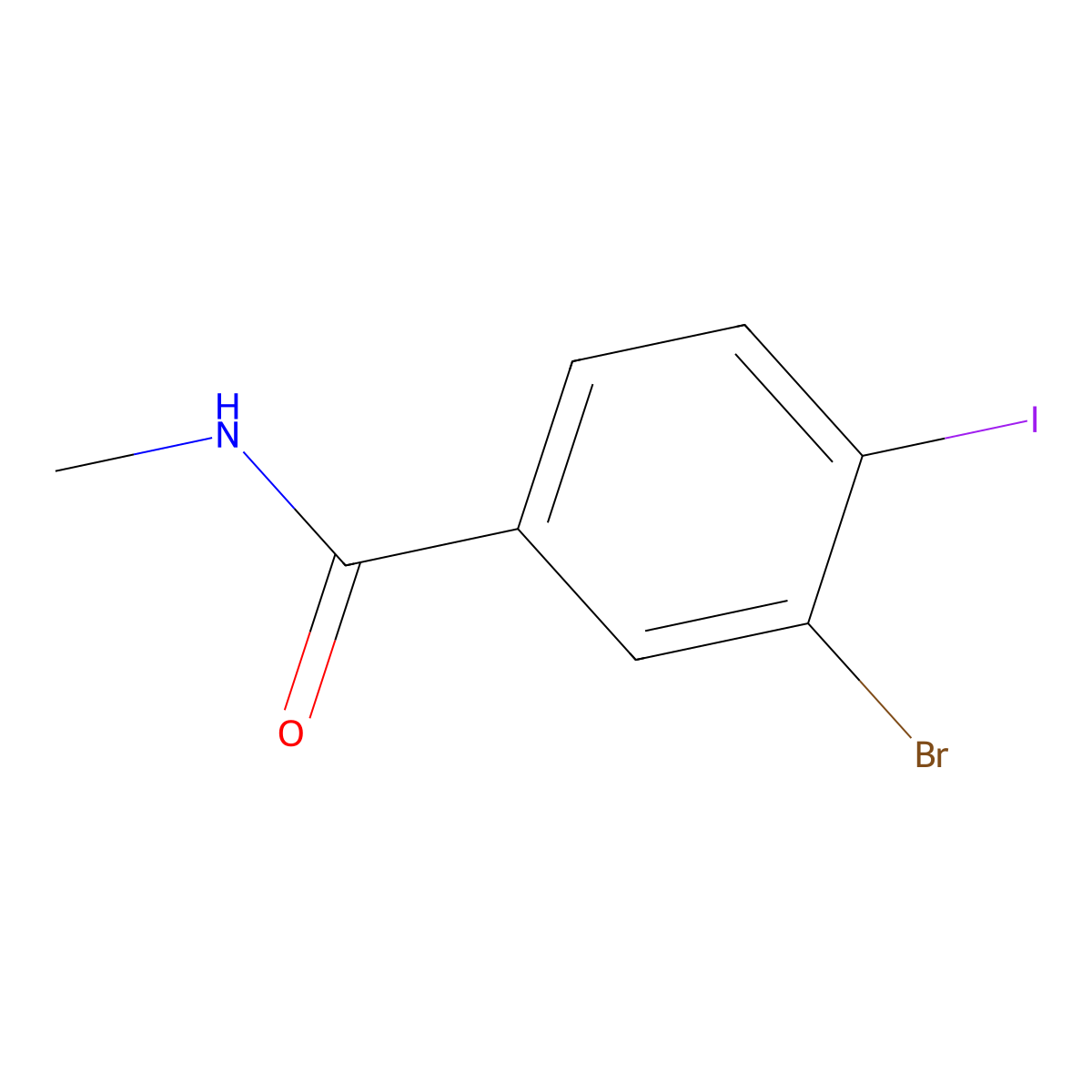 3-bromo-4-iodo-N-methylbenzamide molecular structure, CAS 1878619-94-3