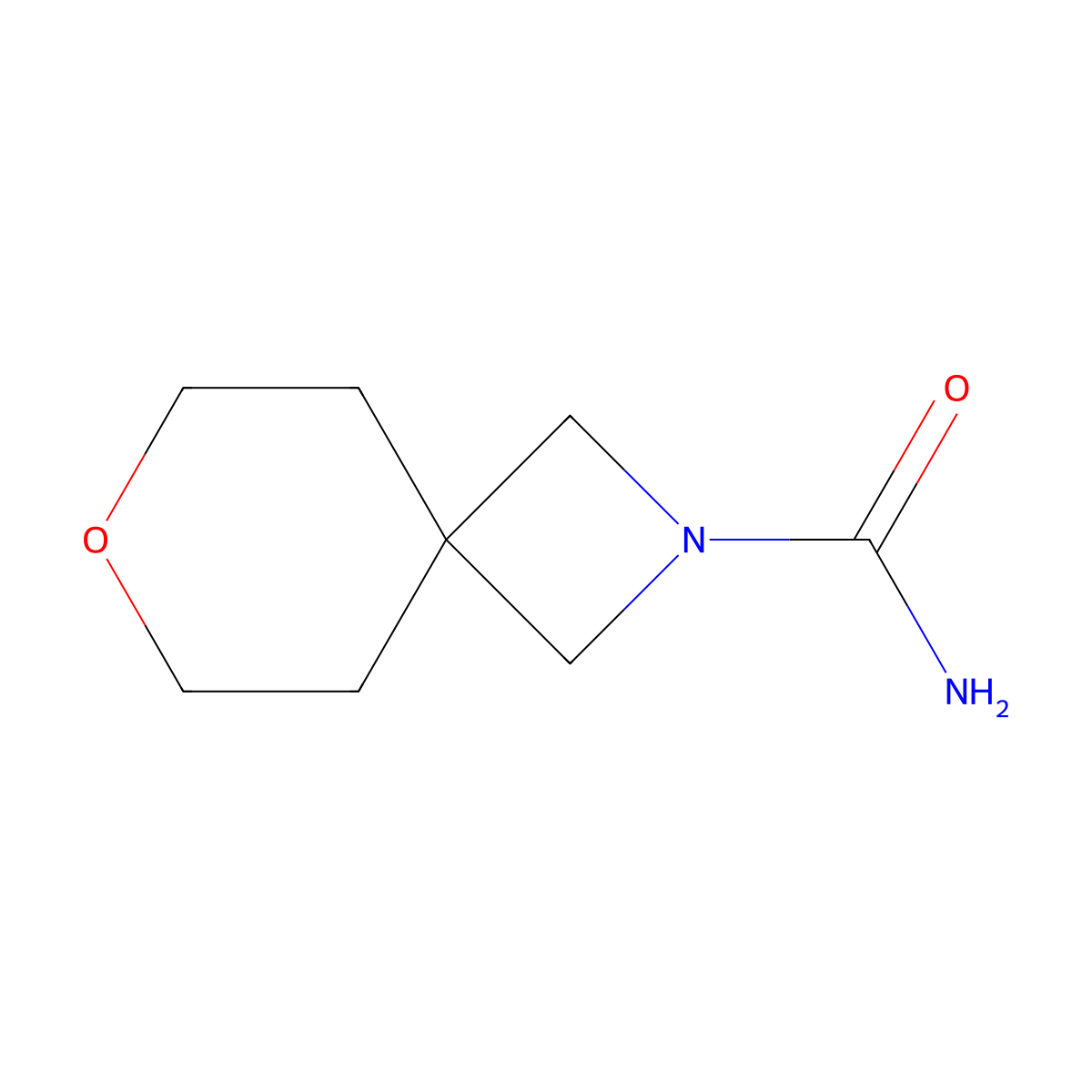 7-Oxa-2-azaspiro[3.5]nonane-2-carboxamide molecular structure, CAS 1878621-28-3