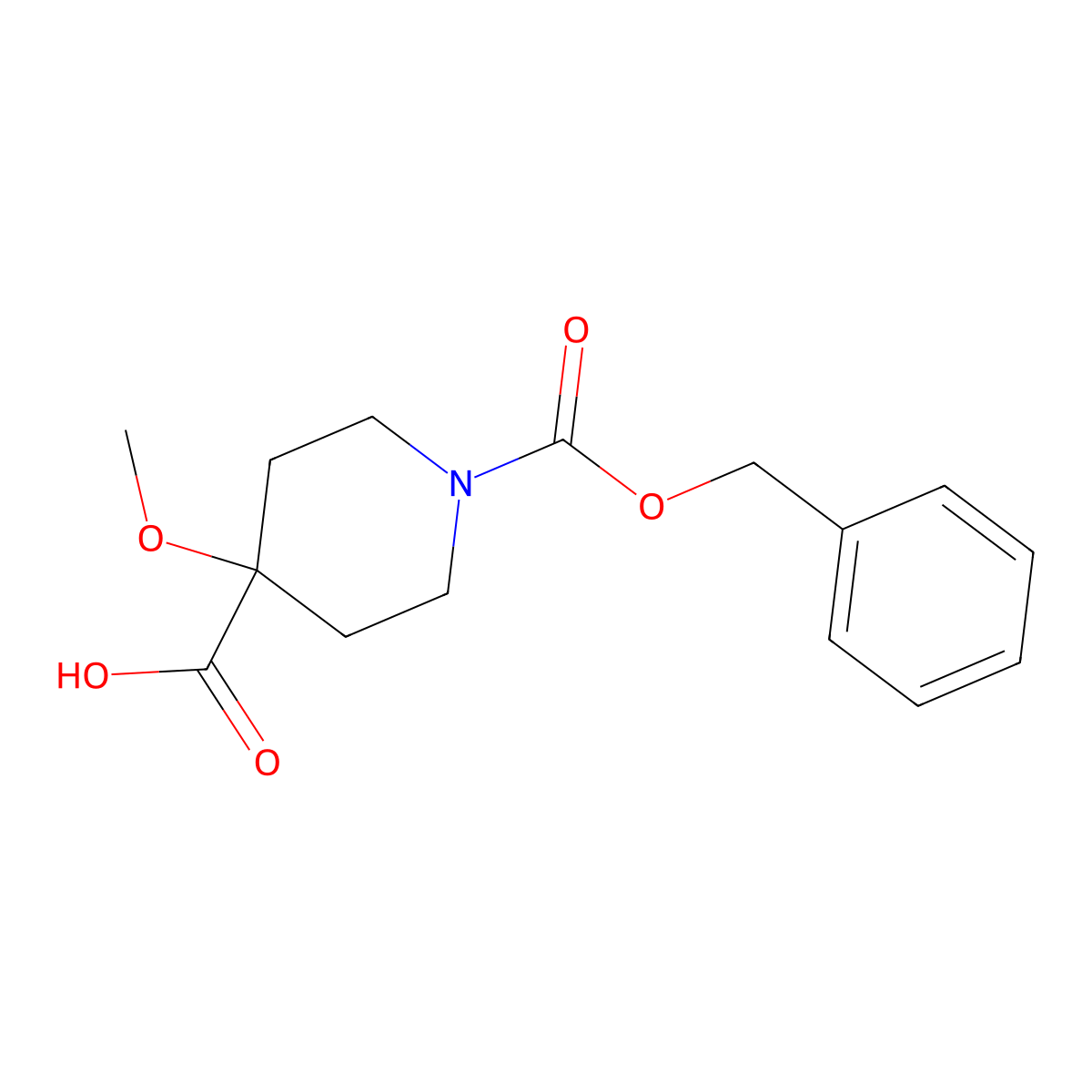 1-[(Benzyloxy)carbonyl]-4-methoxypiperidine-4-carboxylic acid molecular structure, CAS 1878662-60-2