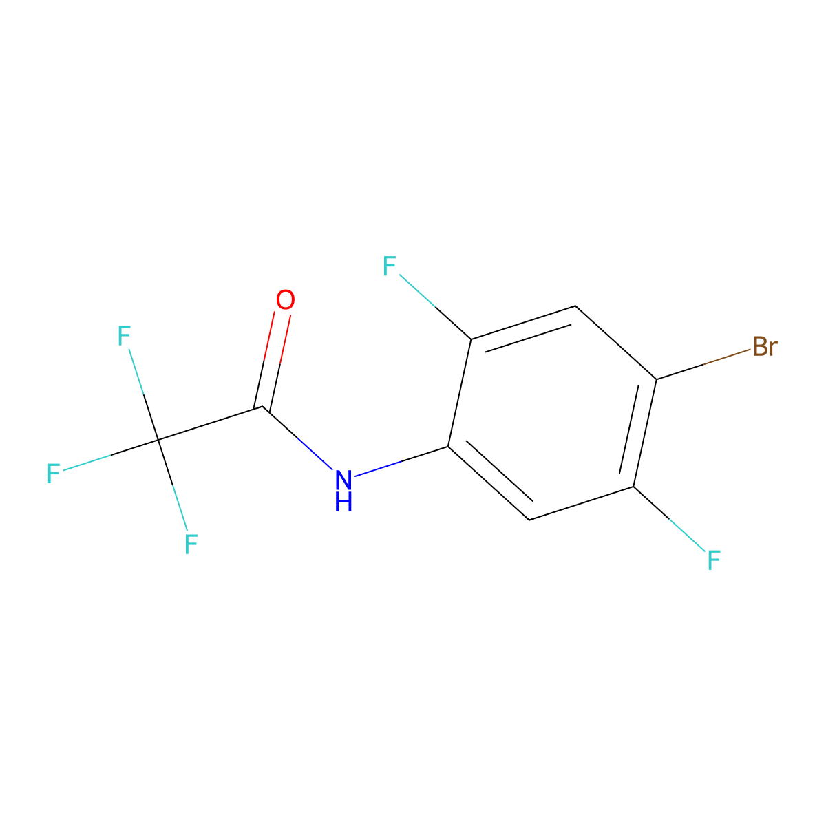 N-(4-bromo-2,5-difluorophenyl)-2,2,2-trifluoroacetamide molecular structure, CAS 1878666-40-0