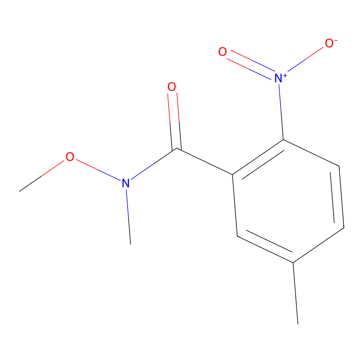 N-methoxy-N,5-dimethyl-2-nitrobenzamide molecular structure, CAS 187867-51-2