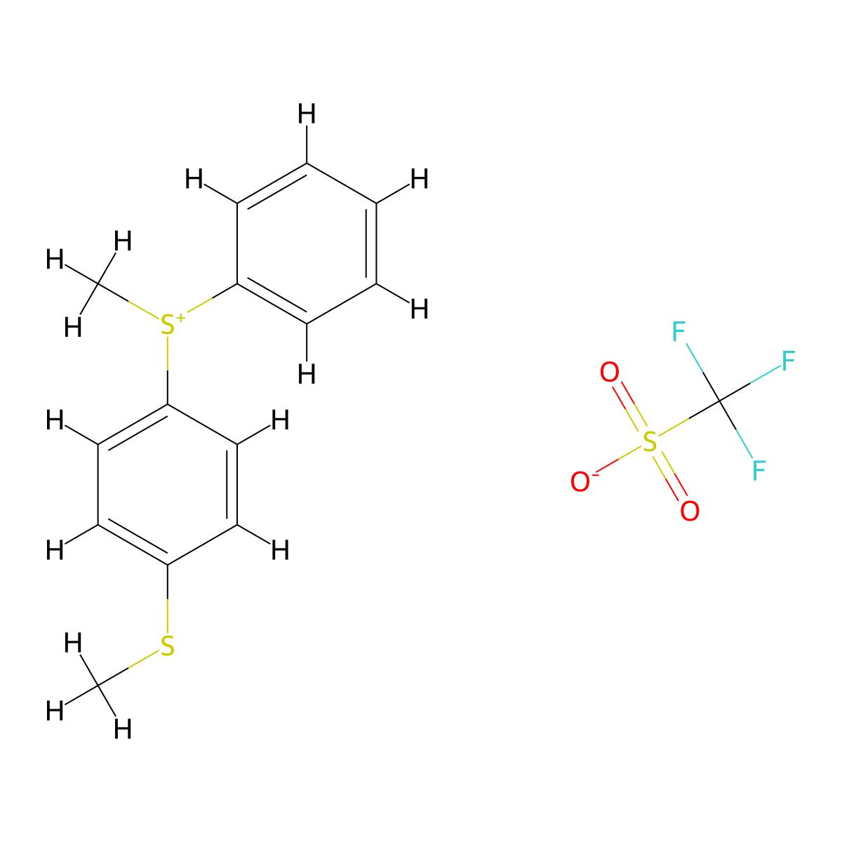 (4-Methylthiophenyl)methyl phenyl sulfonium triflate molecular structure, CAS 187868-29-7