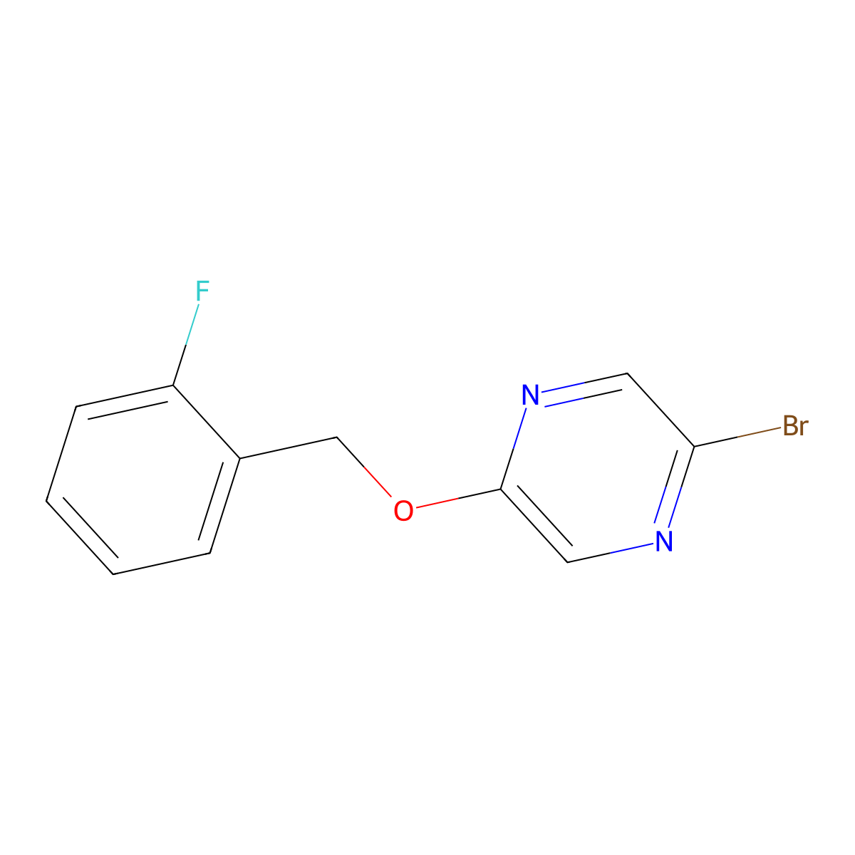 2-Bromo-5-(2-fluorobenzyloxy)pyrazine molecular structure, CAS 1878698-86-2