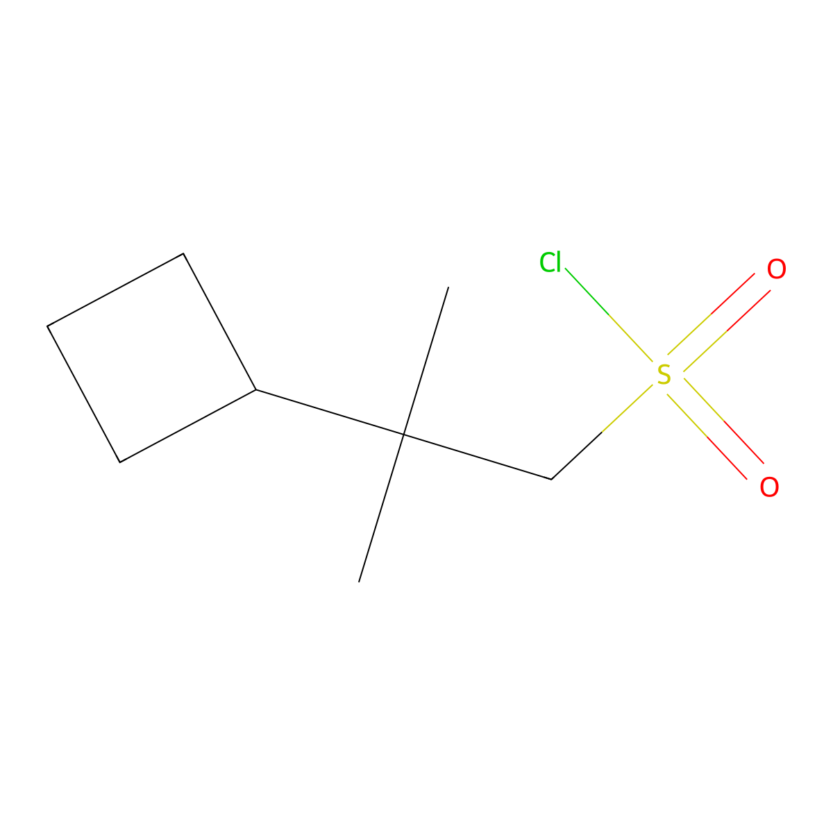 2-Cyclobutyl-2-methylpropane-1-sulfonyl chloride molecular structure, CAS 1878732-08-1