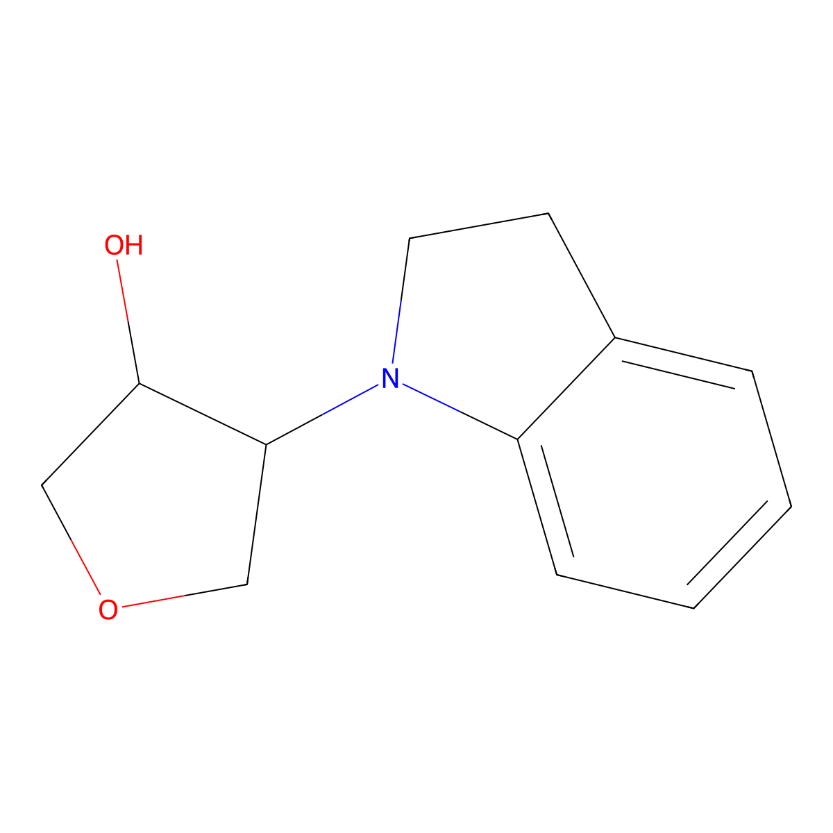 4-(2,3-dihydro-1H-indol-1-yl)oxolan-3-ol molecular structure, CAS 1878748-12-9