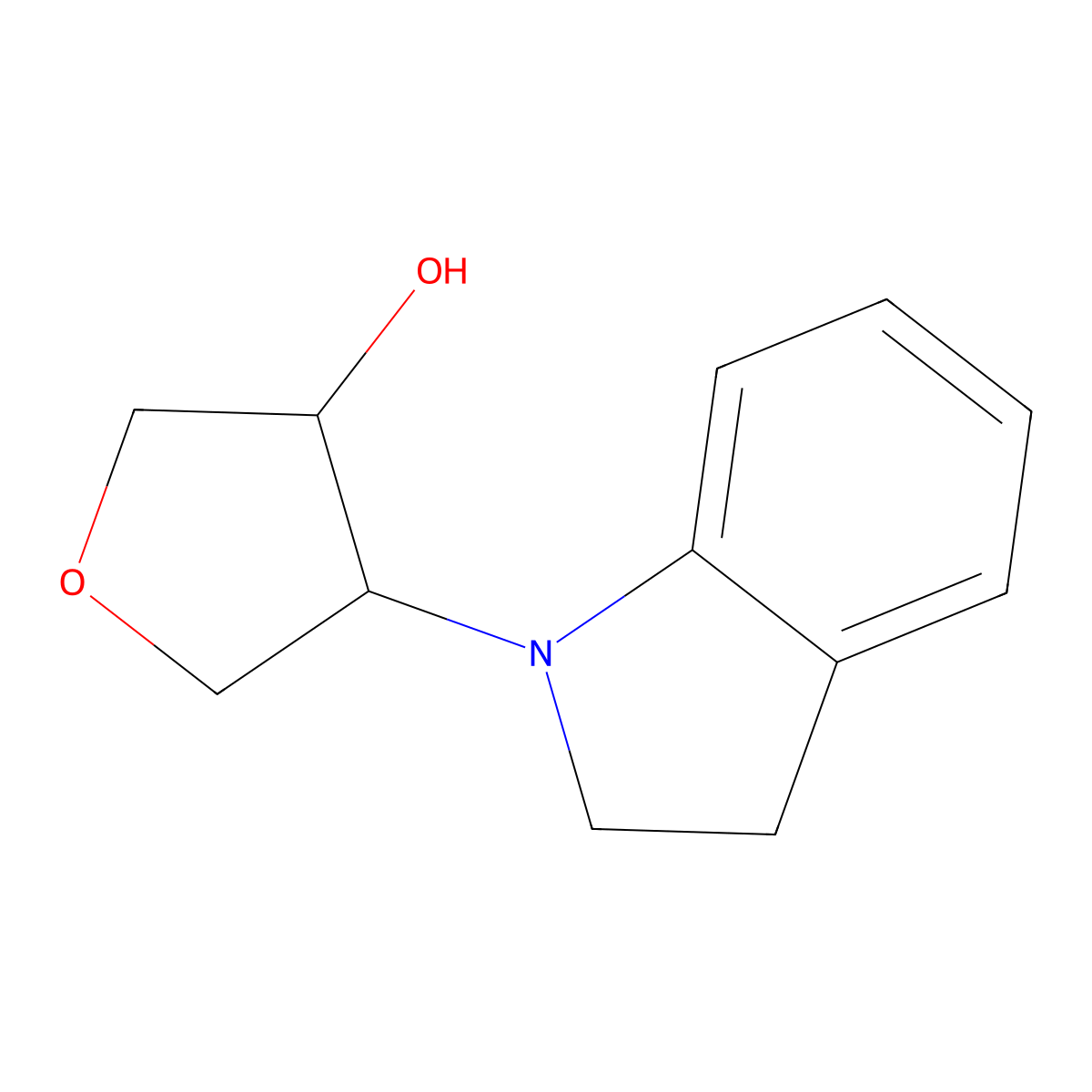 4-(2,3-dihydro-1H-indol-1-yl)oxolan-3-ol molecular structure, CAS 1878748-12-9