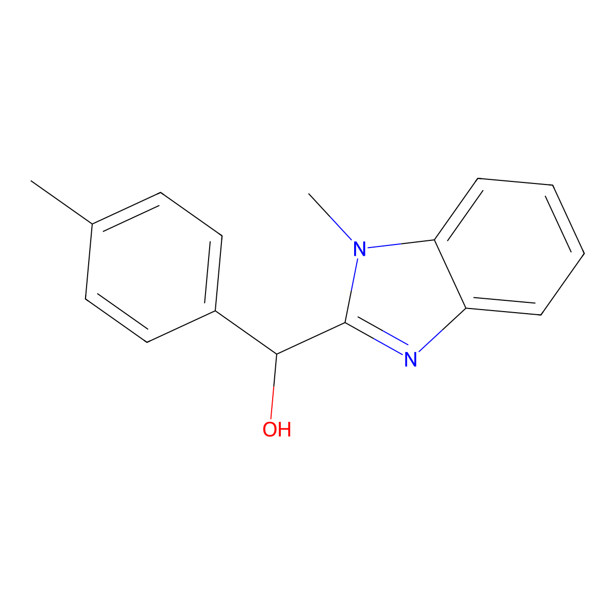 (1-Methylbenzimidazol-2-yl)-(4-methylphenyl)methanol molecular structure, CAS 187875-25-8