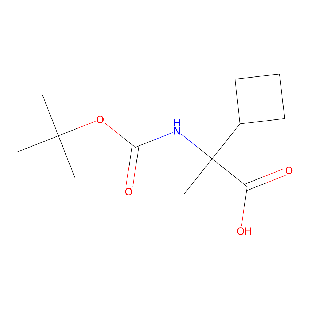 2-{[(Tert-butoxy)carbonyl]amino}-2-cyclobutylpropanoic acid molecular structure, CAS 1878774-28-7