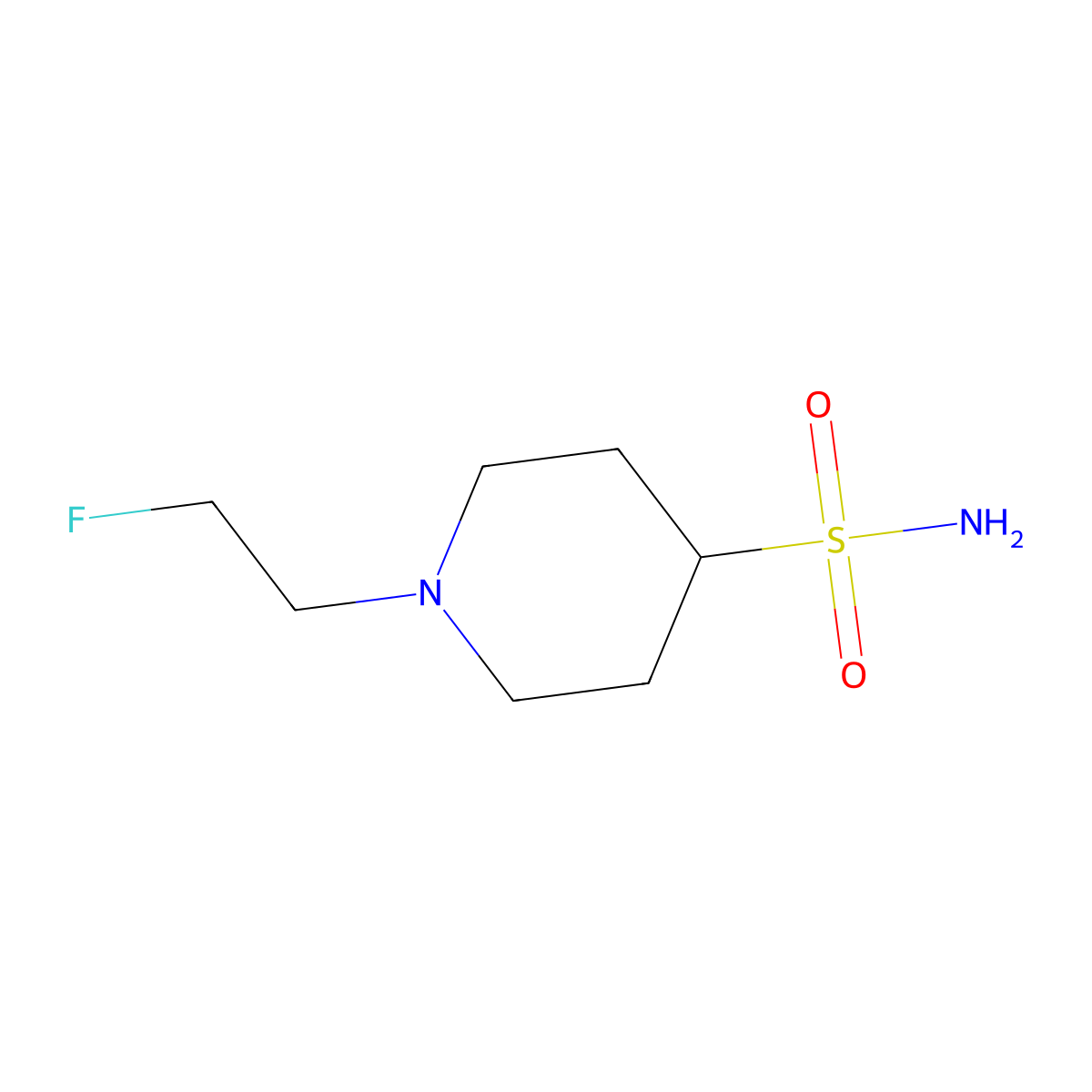 1-(2-Fluoroethyl)piperidine-4-sulfonamide molecular structure, CAS 1878774-82-3