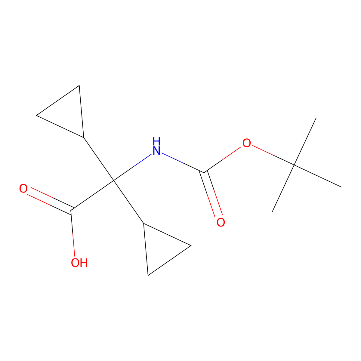 2-{[(Tert-butoxy)carbonyl]amino}-2,2-dicyclopropylacetic acid molecular structure, CAS 1878781-41-9