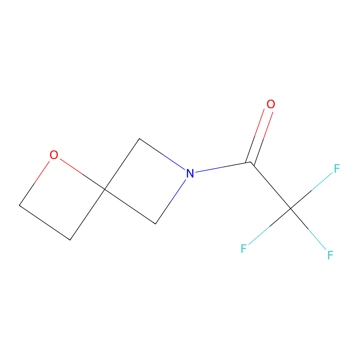 2,2,2-Trifluoro-1-{1-oxa-6-azaspiro[3.3]heptan-6-yl}ethan-1-one molecular structure, CAS 1878815-34-9