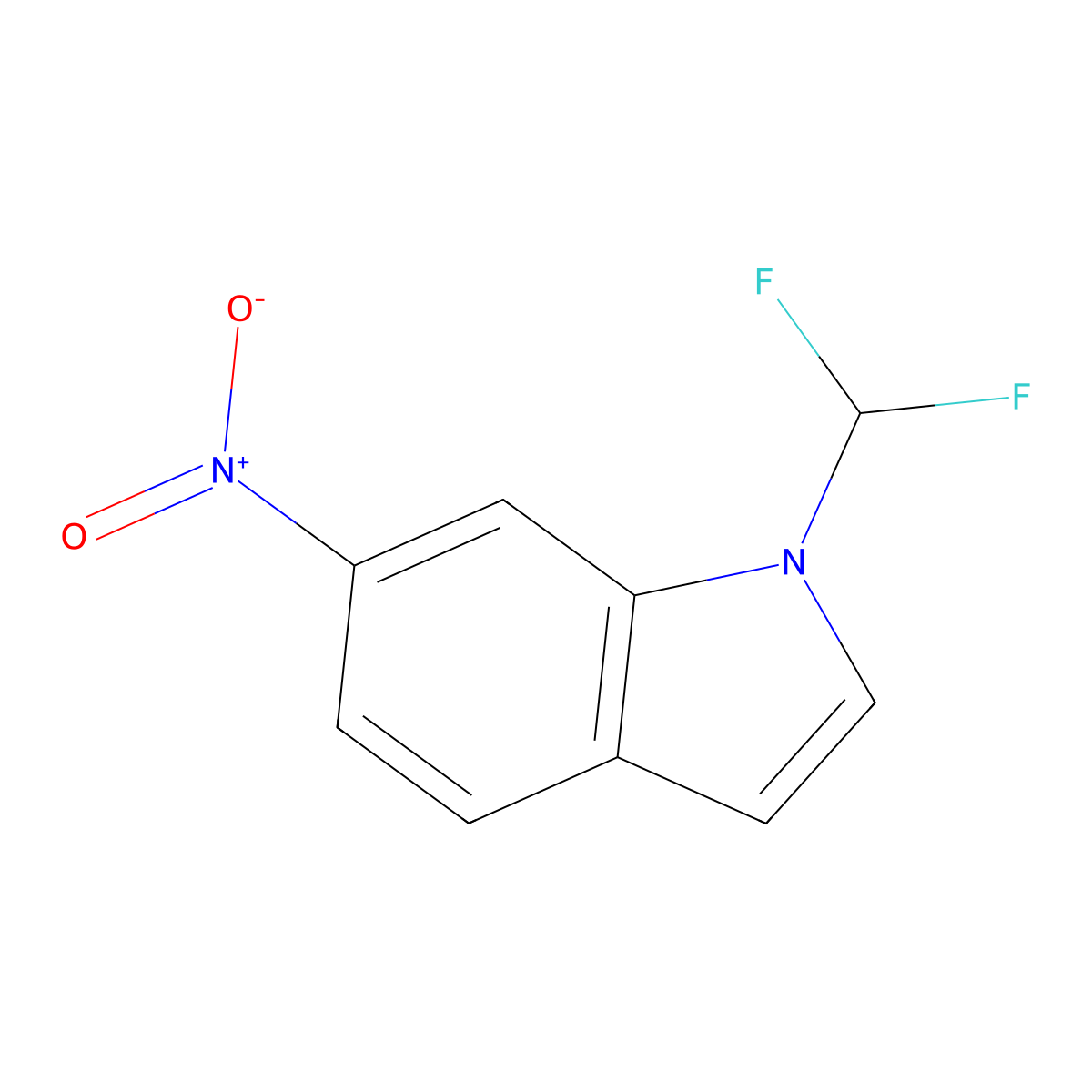 1-(difluoromethyl)-6-nitro-1H-indole molecular structure, CAS 1878839-79-2