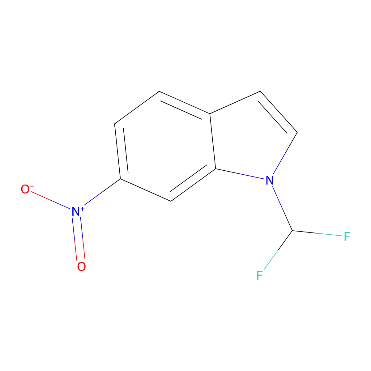1-(difluoromethyl)-6-nitro-1H-indole molecular structure, CAS 1878839-79-2