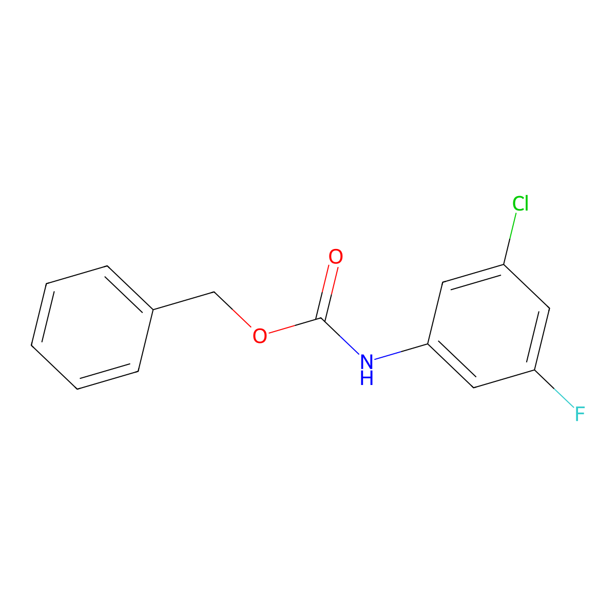 Benzyl N-(3-chloro-5-fluorophenyl)carbamate molecular structure, CAS 1878854-70-6