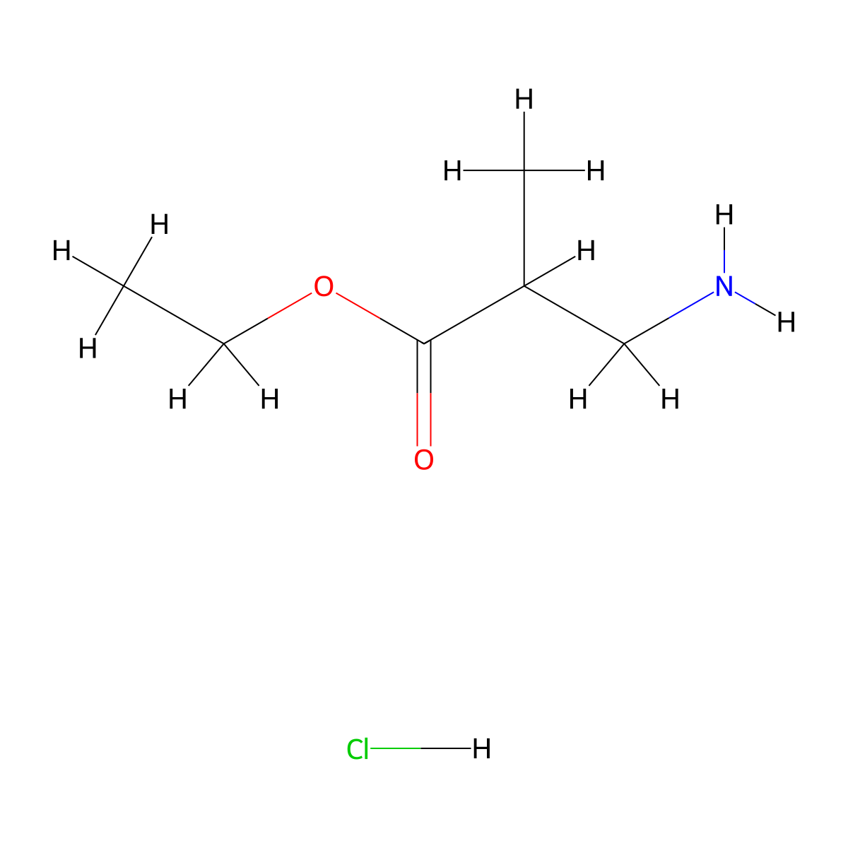 Ethyl 3-amino-2-methylpropanoate hydrochloride molecular structure, CAS 187886-03-9