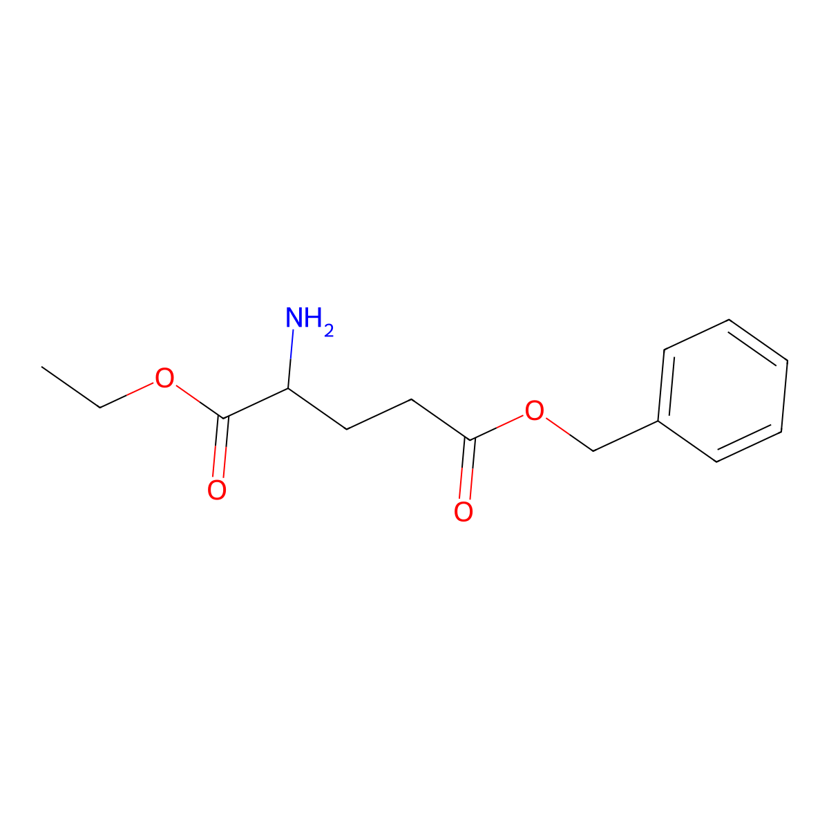 5-benzyl 1-ethyl (2R)-2-aminopentanedioate molecular structure, CAS 187886-24-4