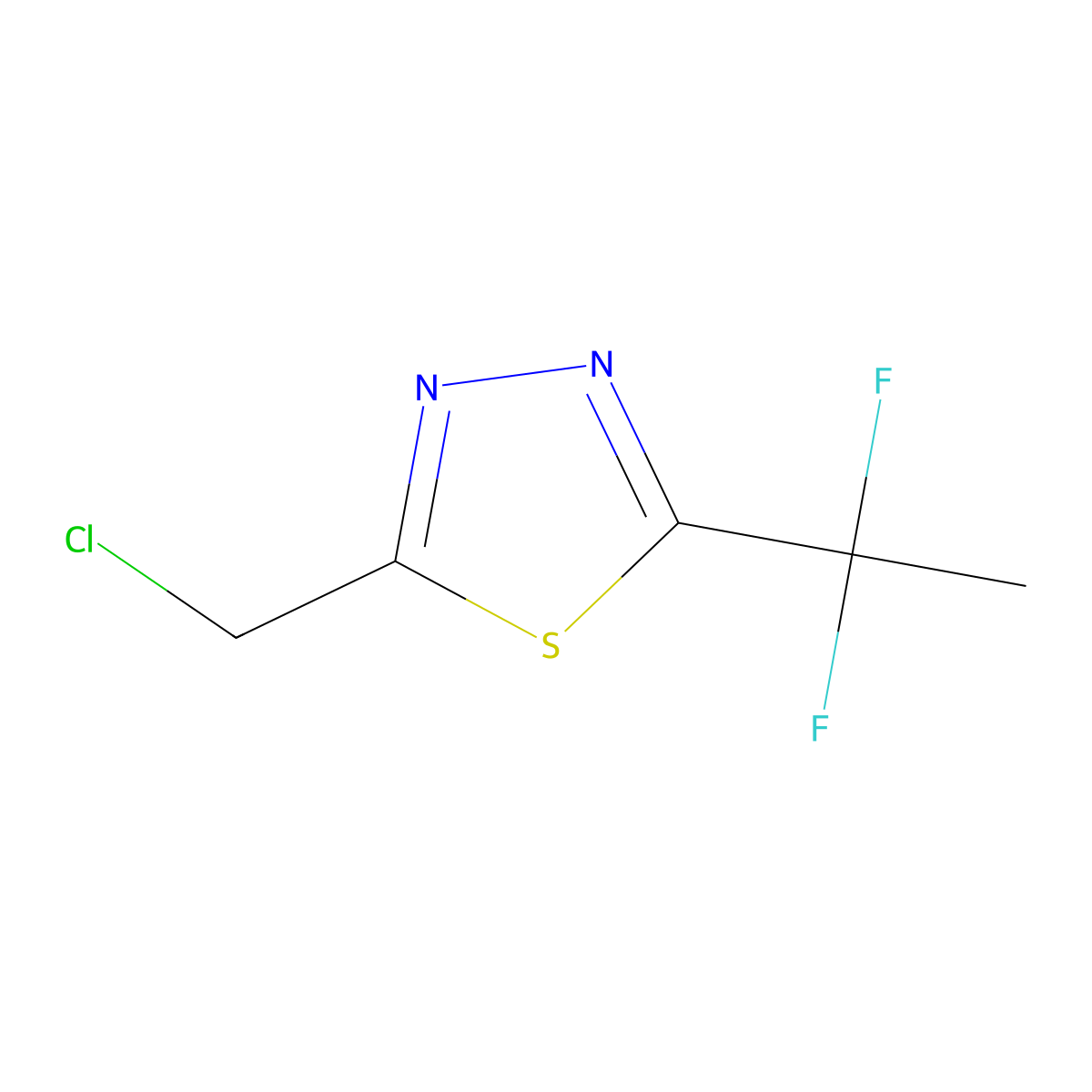 2-(Chloromethyl)-5-(1,1-difluoroethyl)-1,3,4-thiadiazole molecular structure, CAS 1878868-02-0