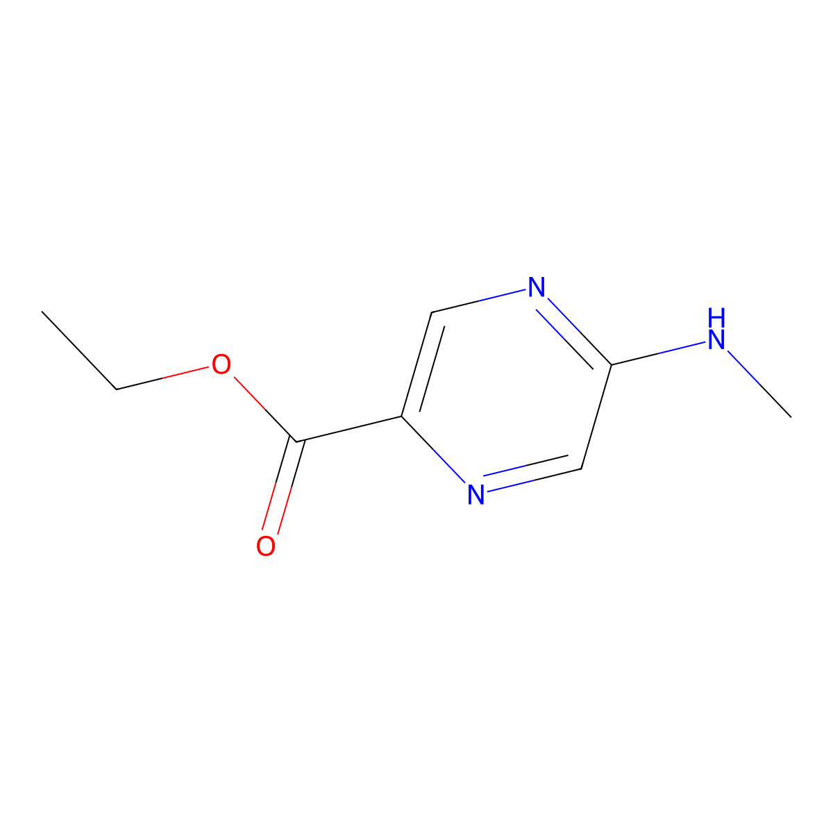 Ethyl 5-(methylamino)pyrazine-2-carboxylate molecular structure, CAS 1878868-37-1