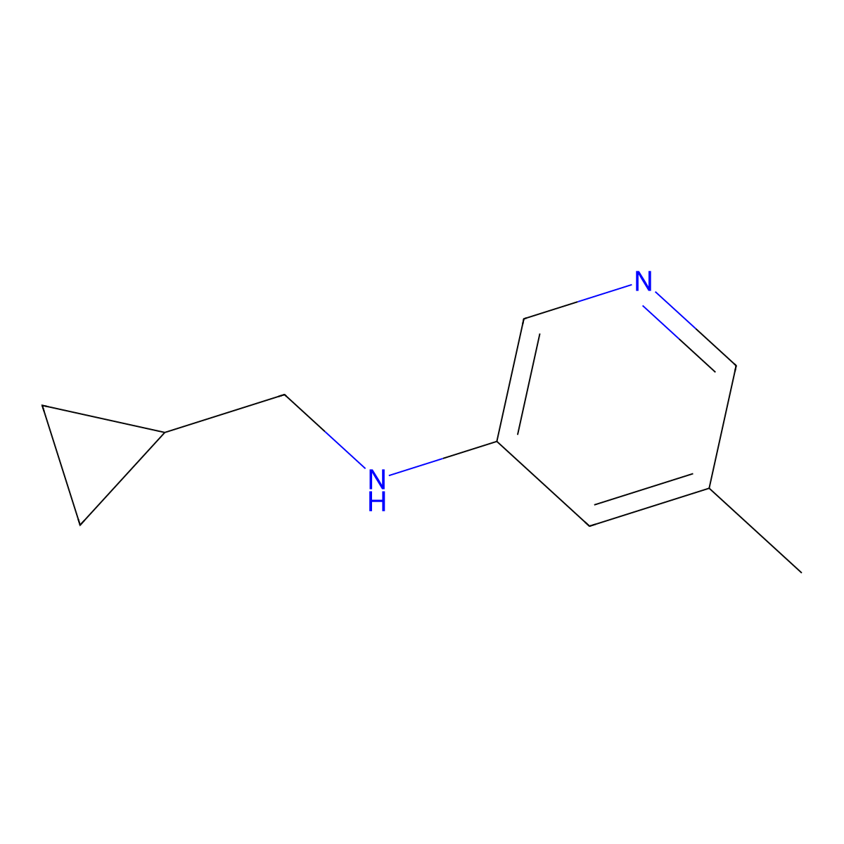 N-(cyclopropylmethyl)-5-methylpyridin-3-amine molecular structure, CAS 1878921-40-4