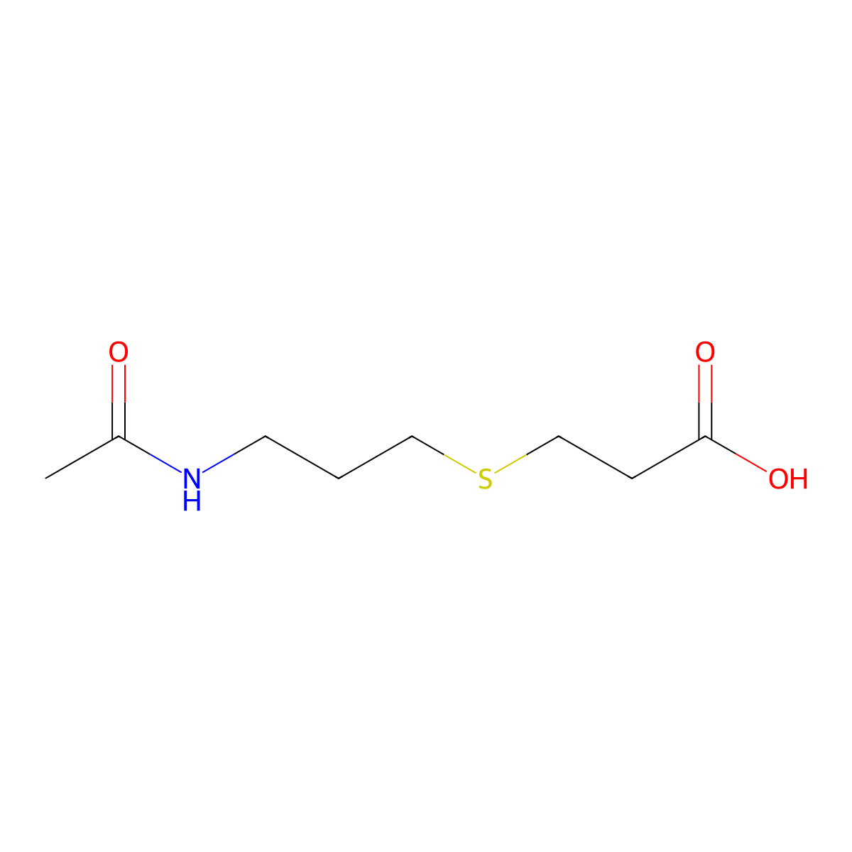 3-[(3-Acetamidopropyl)sulfanyl]propanoic acid molecular structure, CAS 1878928-09-6