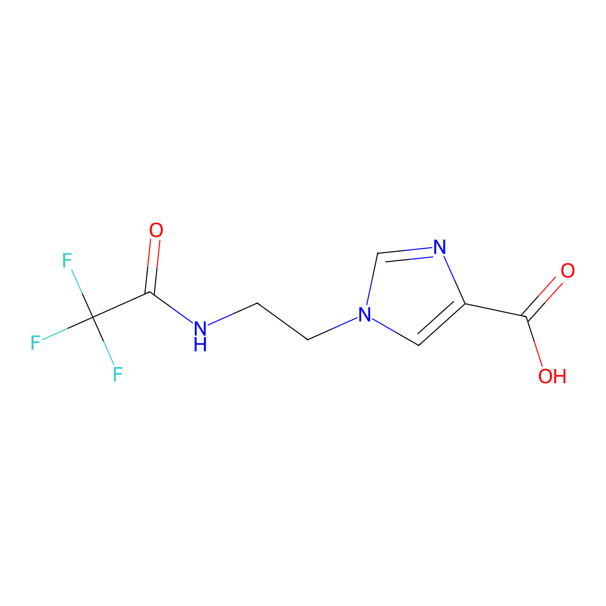 1-[2-(trifluoroacetamido)ethyl]-1H-imidazole-4-carboxylic acid molecular structure, CAS 1878944-70-7