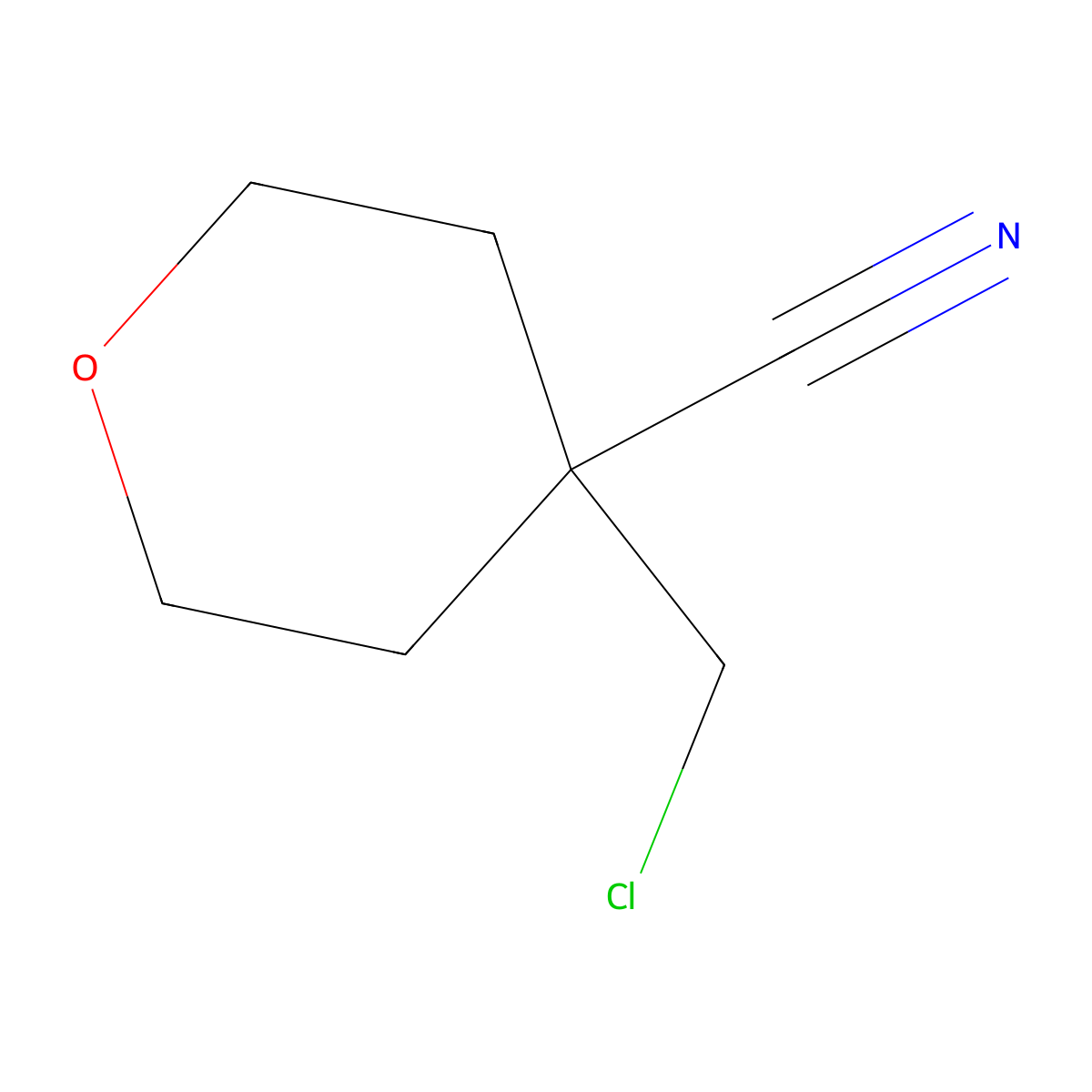 4-(Chloromethyl)oxane-4-carbonitrile molecular structure, CAS 1878953-45-7