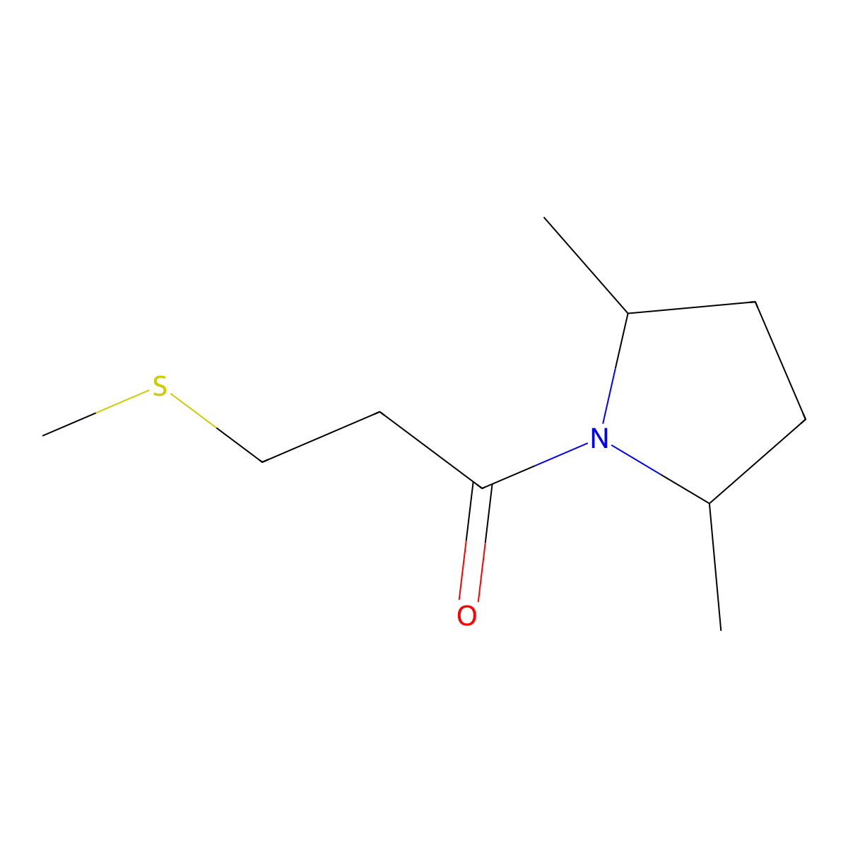 1-(2,5-Dimethylpyrrolidin-1-yl)-3-(methylsulfanyl)propan-1-one molecular structure, CAS 1878953-79-7