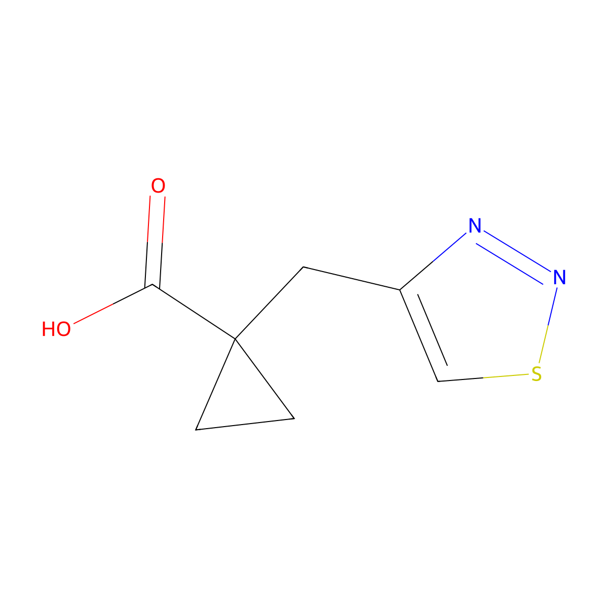 1-[(1,2,3-Thiadiazol-4-yl)methyl]cyclopropane-1-carboxylic acid molecular structure, CAS 1878960-03-2