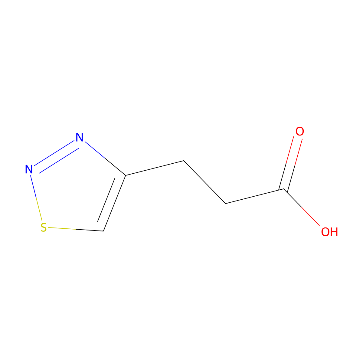 3-(1,2,3-Thiadiazol-4-yl)propanoic acid molecular structure, CAS 1878979-95-3