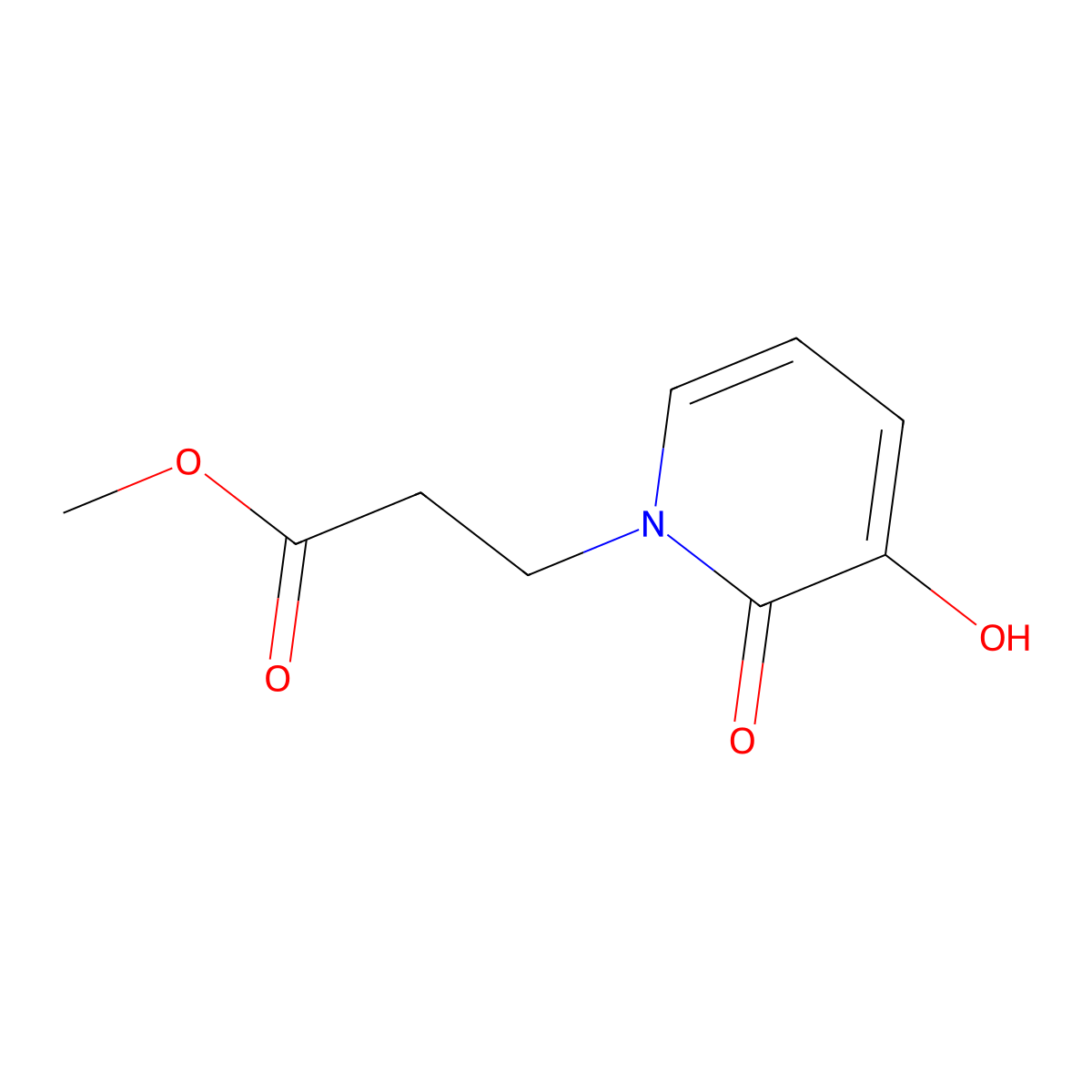 Methyl 3-hydroxy-2-oxo-1(2H)-pyridinepropanoate molecular structure, CAS 1878985-18-2