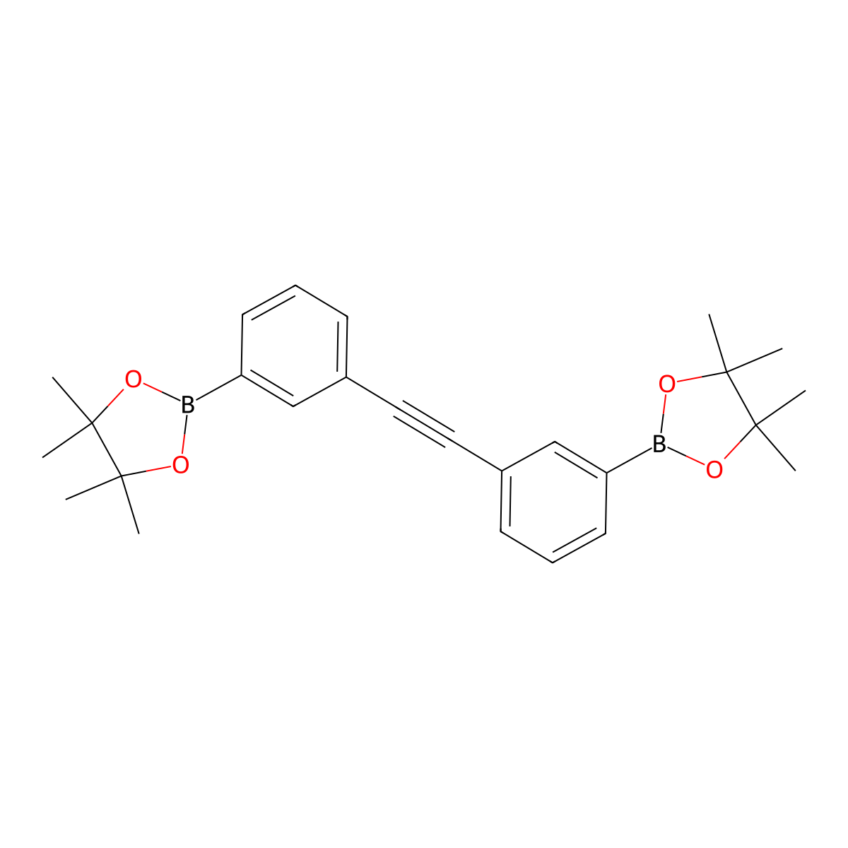 1,2-Bis(3-(4,4,5,5-tetramethyl-1,3,2-dioxaborolan-2-yl)phenyl)ethyne molecular structure, CAS 1879010-27-1