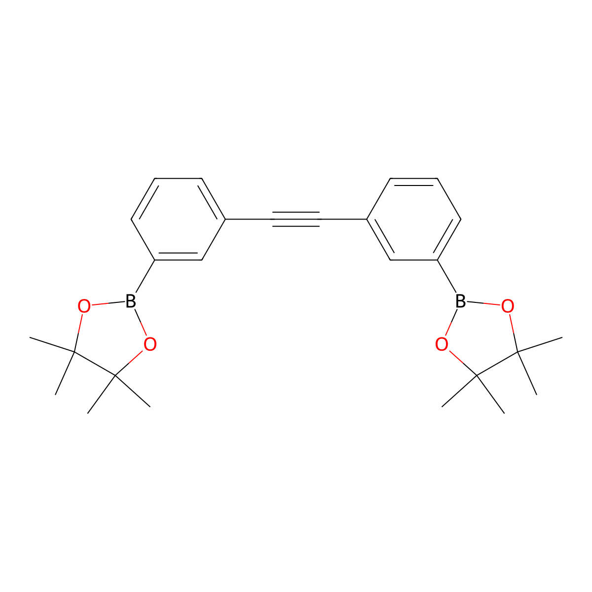 1,2-Bis(3-(4,4,5,5-tetramethyl-1,3,2-dioxaborolan-2-yl)phenyl)ethyne molecular structure, CAS 1879010-27-1