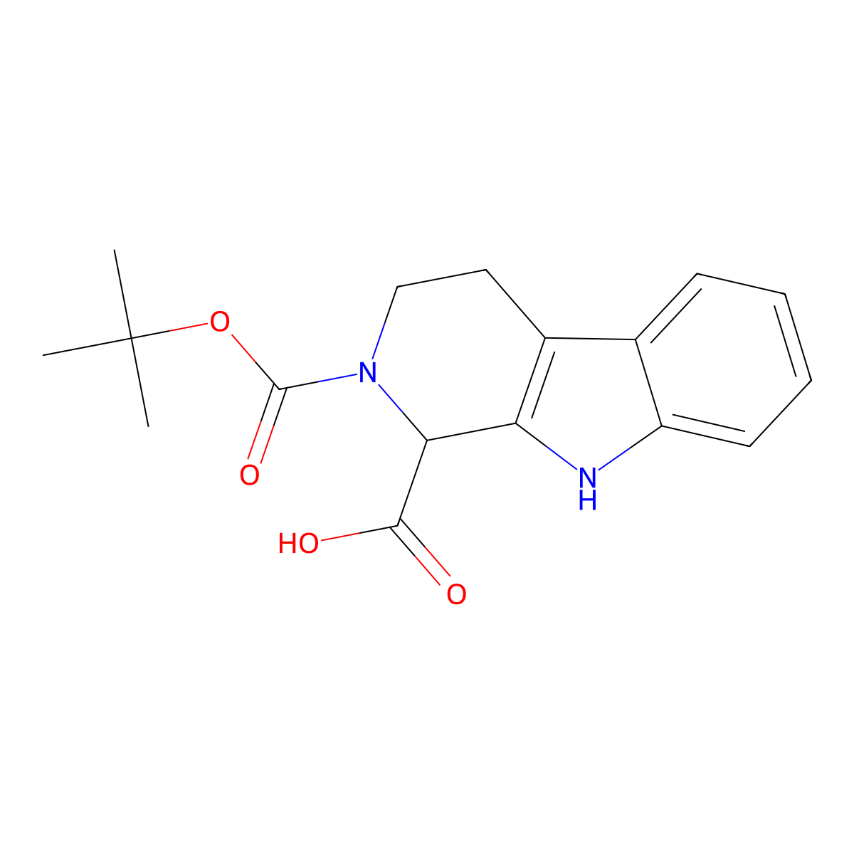 2-[(tert-butoxy)carbonyl]-1H,2H,3H,4H,9H-pyrido[3,4-b]indole-1-carboxylic acid molecular structure, CAS 1879014-74-0