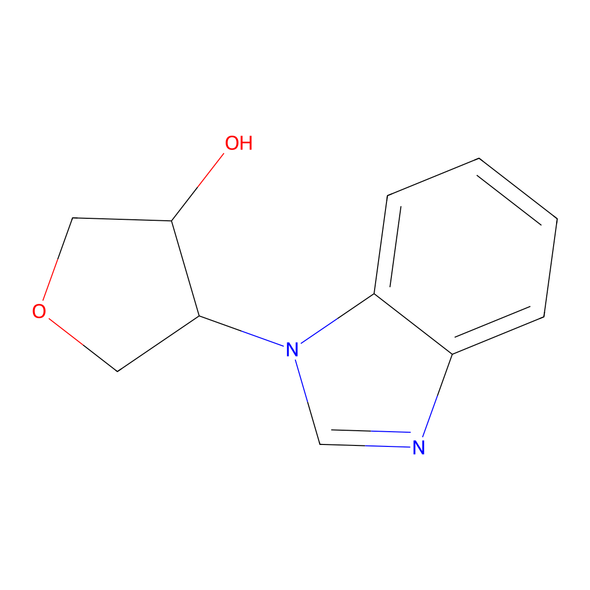 4-(1H-1,3-benzodiazol-1-yl)oxolan-3-ol molecular structure, CAS 1879021-75-6