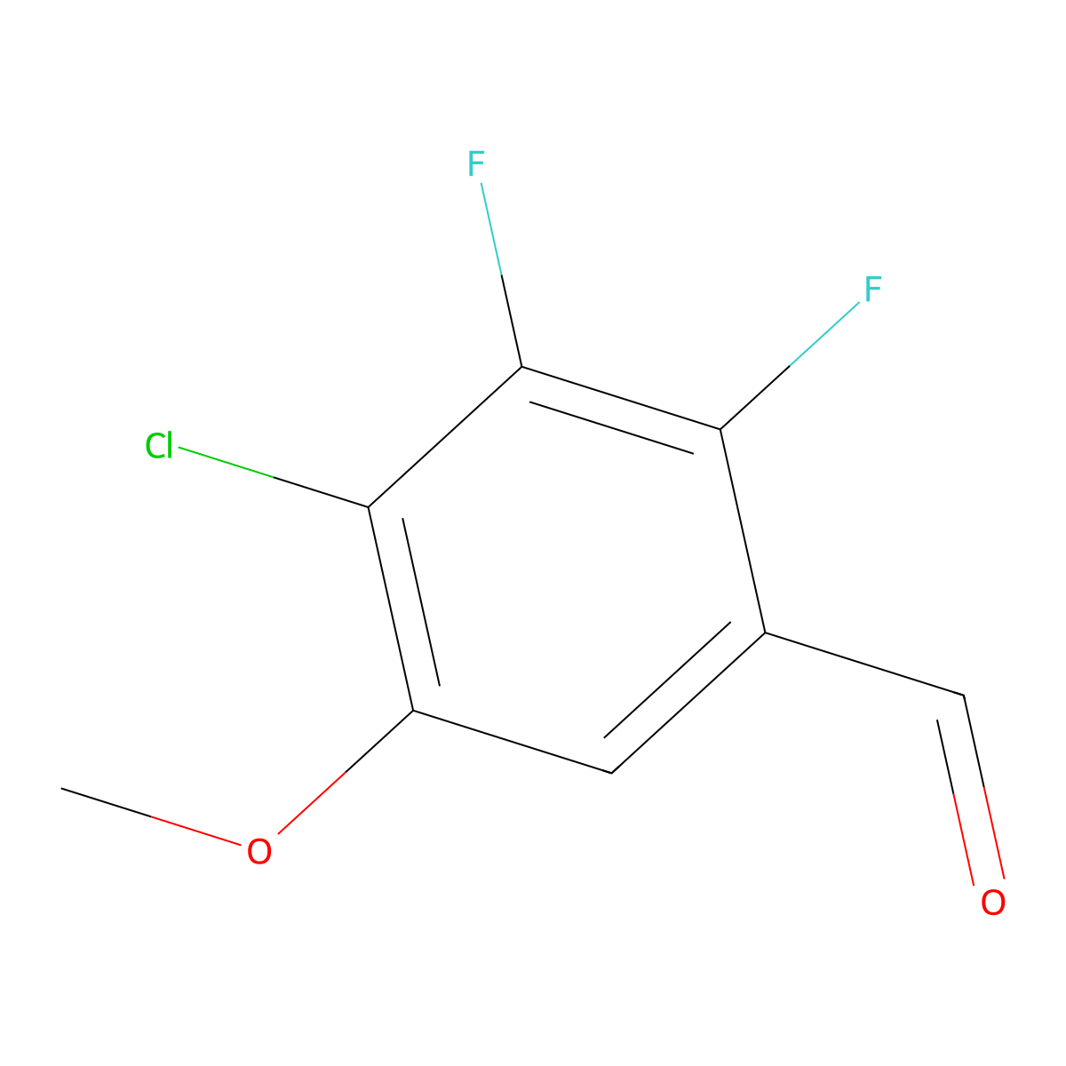 4-Chloro-2,3-difluoro-5-methoxybenzaldehyde molecular structure, CAS 1879026-06-8