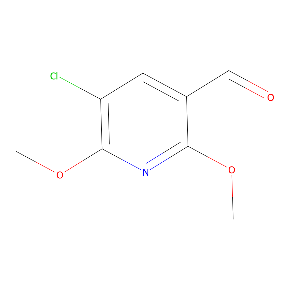 5-Chloro-2,6-dimethoxy-3-pyridinecarboxaldehyde molecular structure, CAS 1879026-07-9