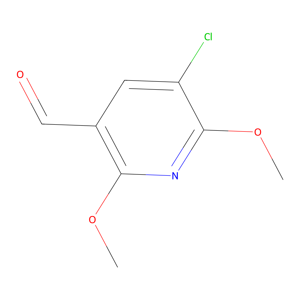5-Chloro-2,6-dimethoxy-3-pyridinecarboxaldehyde molecular structure, CAS 1879026-07-9