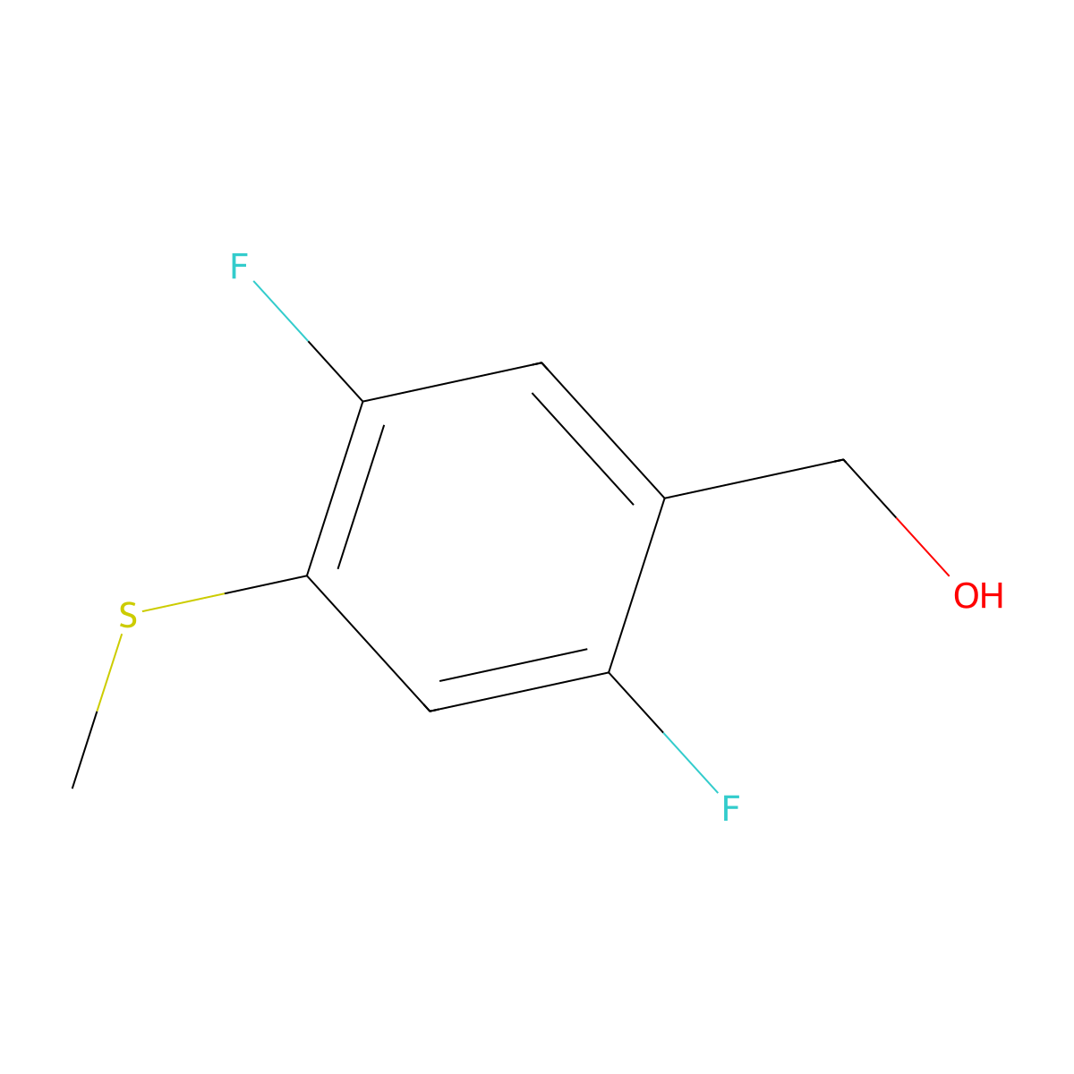 (2,5-Difluoro-4-methylsulfanylphenyl)methanol molecular structure, CAS 1879026-10-4