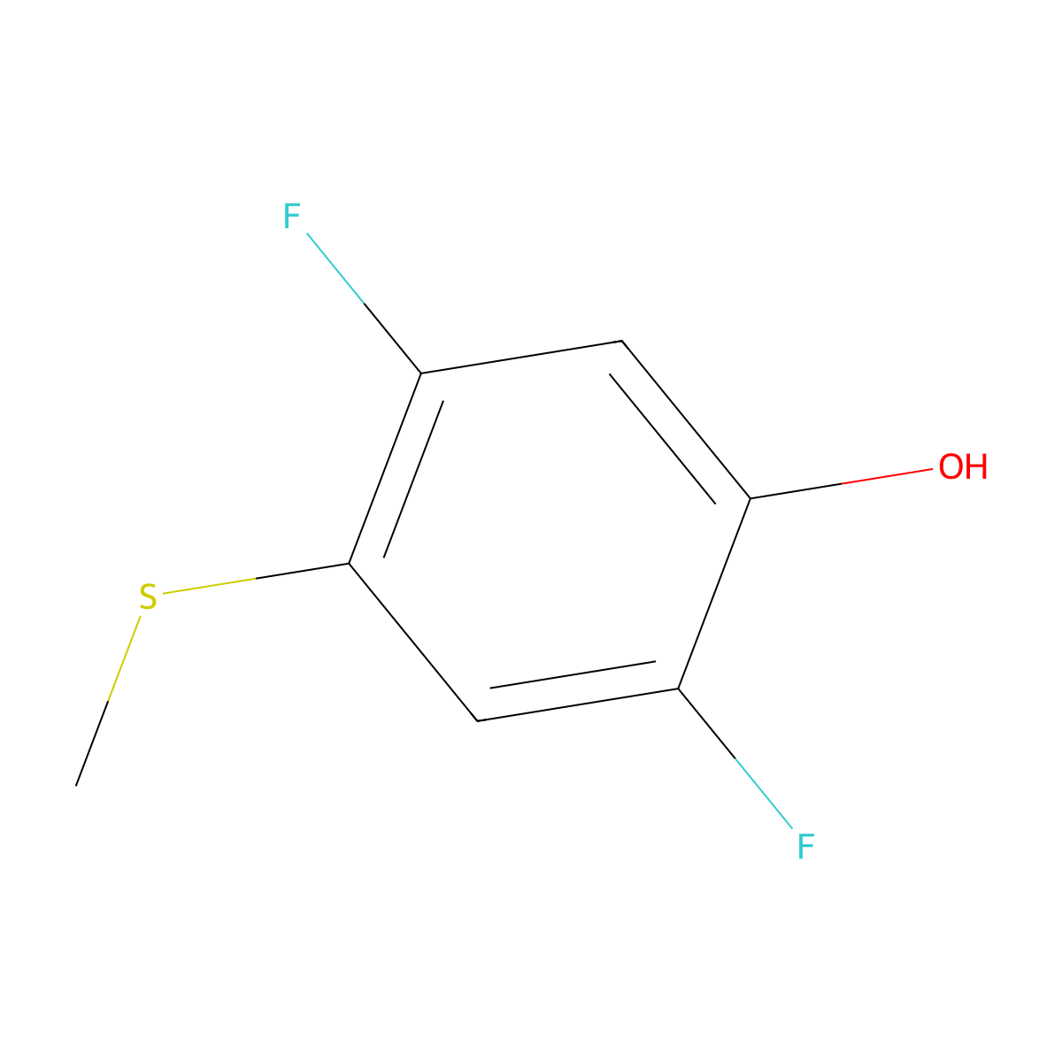 2,5-Difluoro-4-(methylsulfanyl)phenol molecular structure, CAS 1879026-13-7