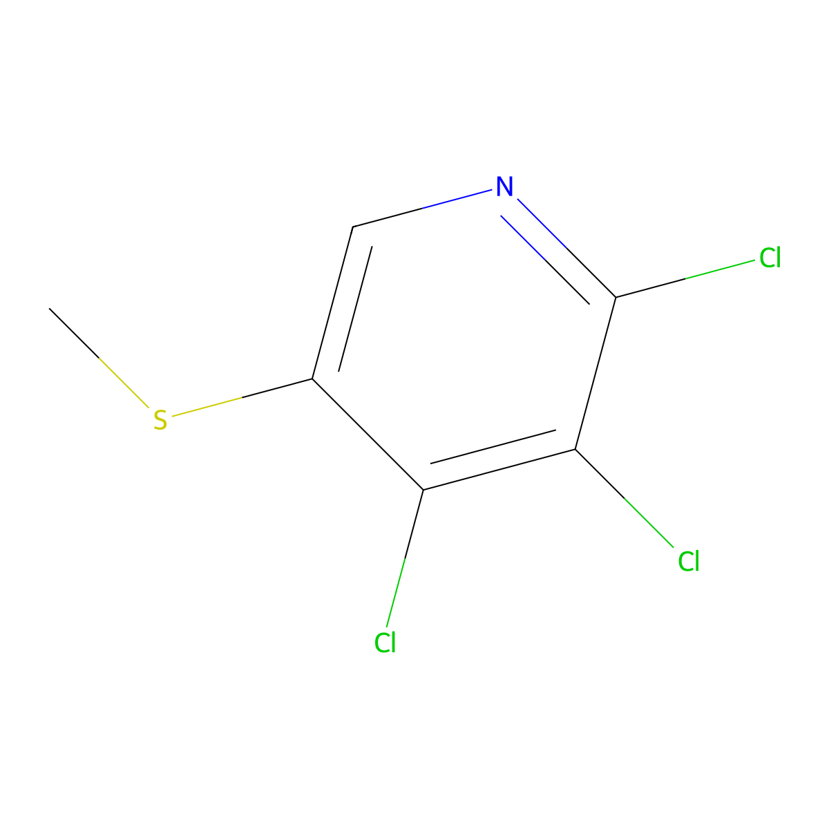 2,3,4-Trichloro-5-(methylsulfanyl)pyridine molecular structure, CAS 1879026-14-8