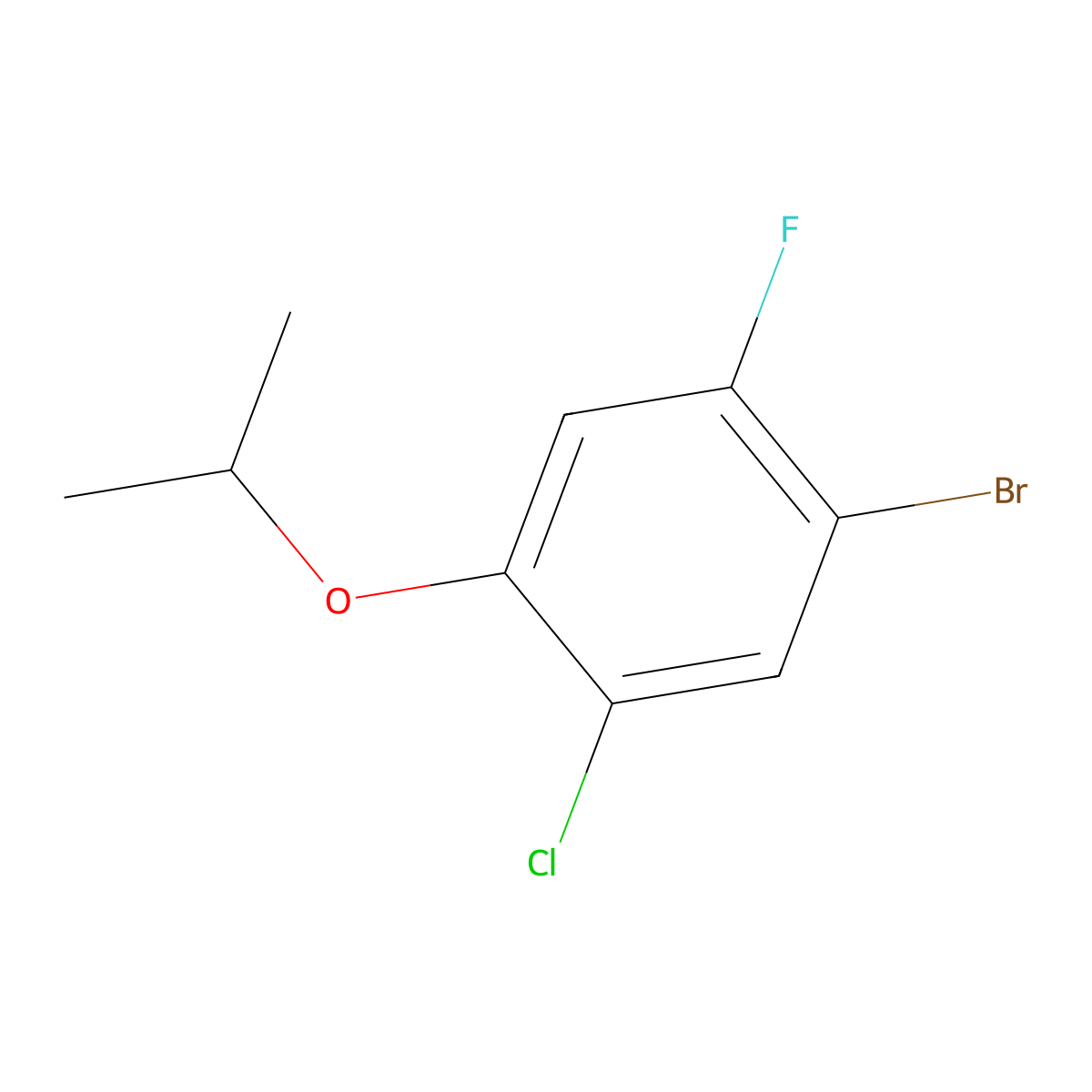 1-Bromo-5-chloro-2-fluoro-4-isopropoxybenzene molecular structure, CAS 1879026-15-9