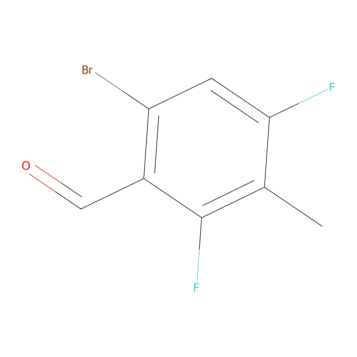 6-Bromo-2,4-difluoro-3-methylbenzaldehyde molecular structure, CAS 1879026-17-1