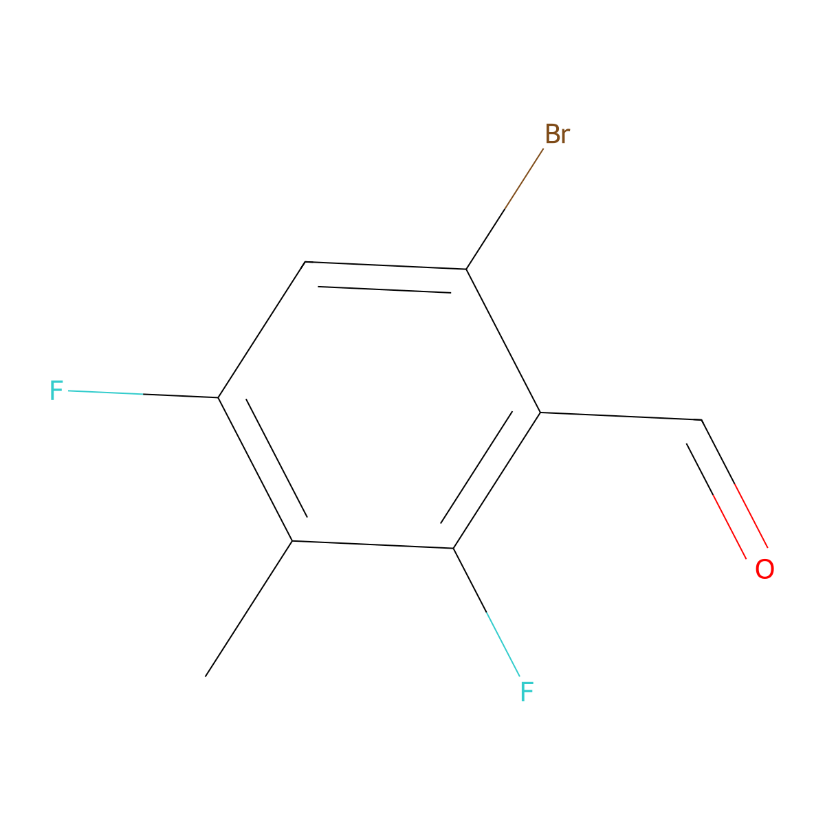 6-Bromo-2,4-difluoro-3-methylbenzaldehyde molecular structure, CAS 1879026-17-1