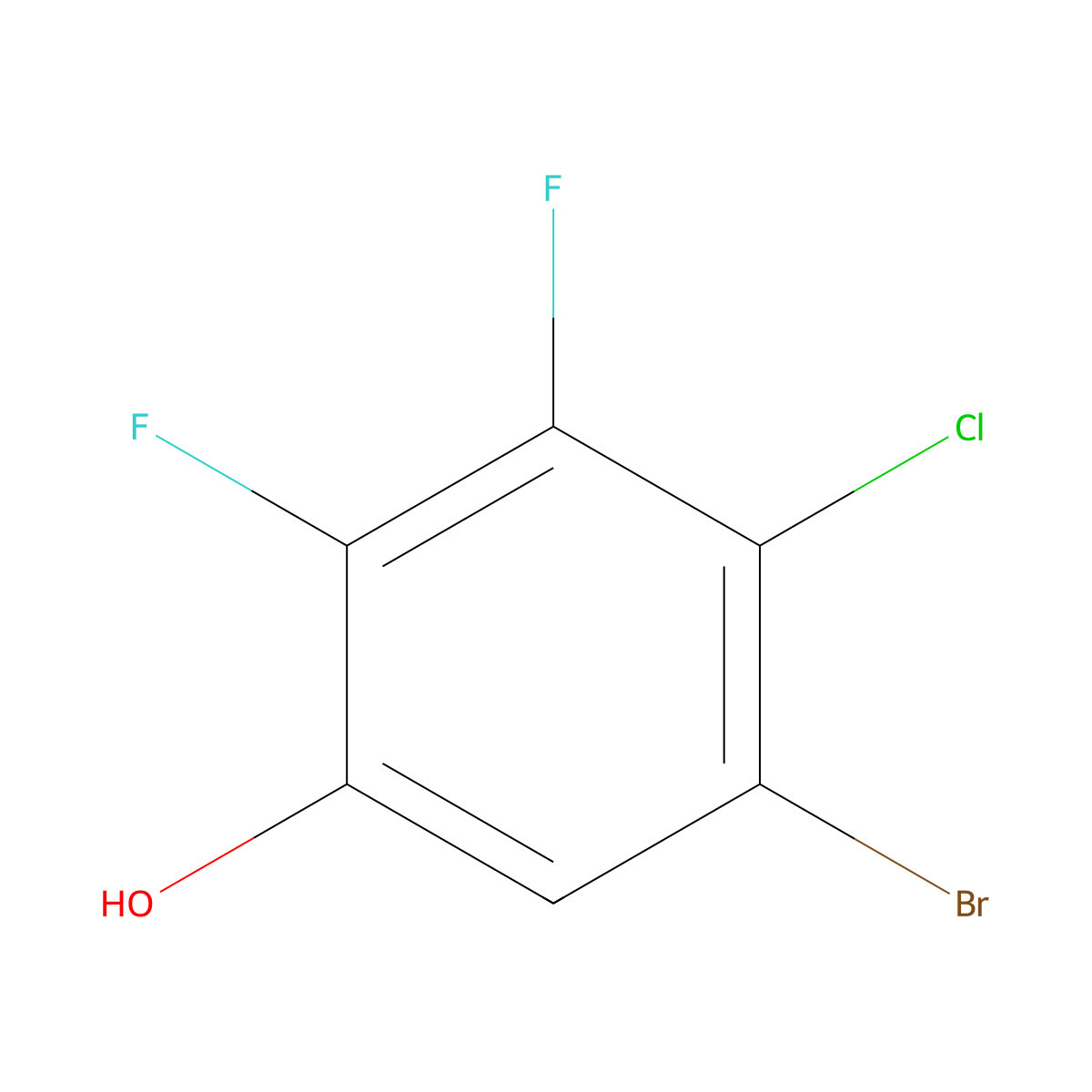 5-Bromo-4-chloro-2,3-difluorophenol molecular structure, CAS 1879026-18-2