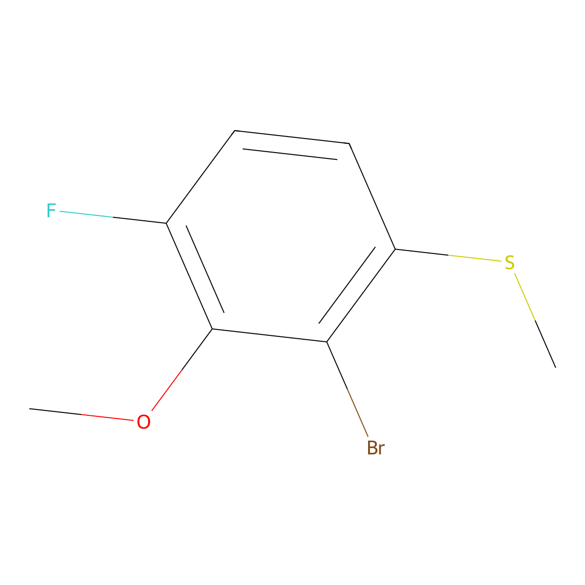 2-Bromo-4-fluoro-3-methoxythioanisole molecular structure, CAS 1879026-19-3