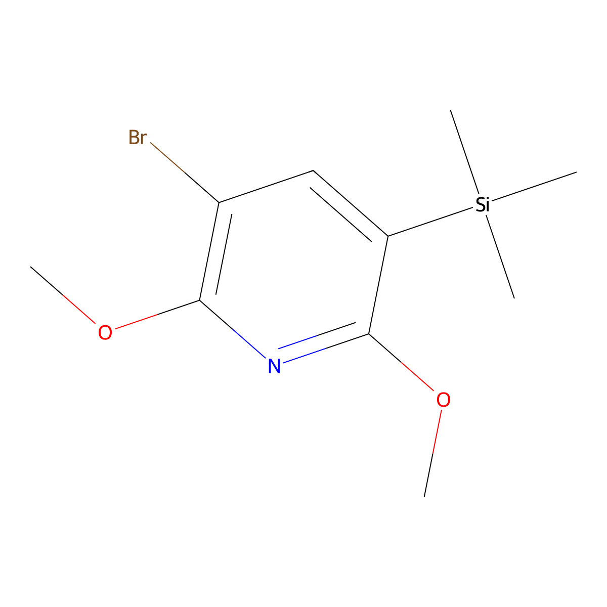 5-Bromo-2,6-dimethoxy-3-(trimethylsilyl)pyridine molecular structure, CAS 1879026-20-6