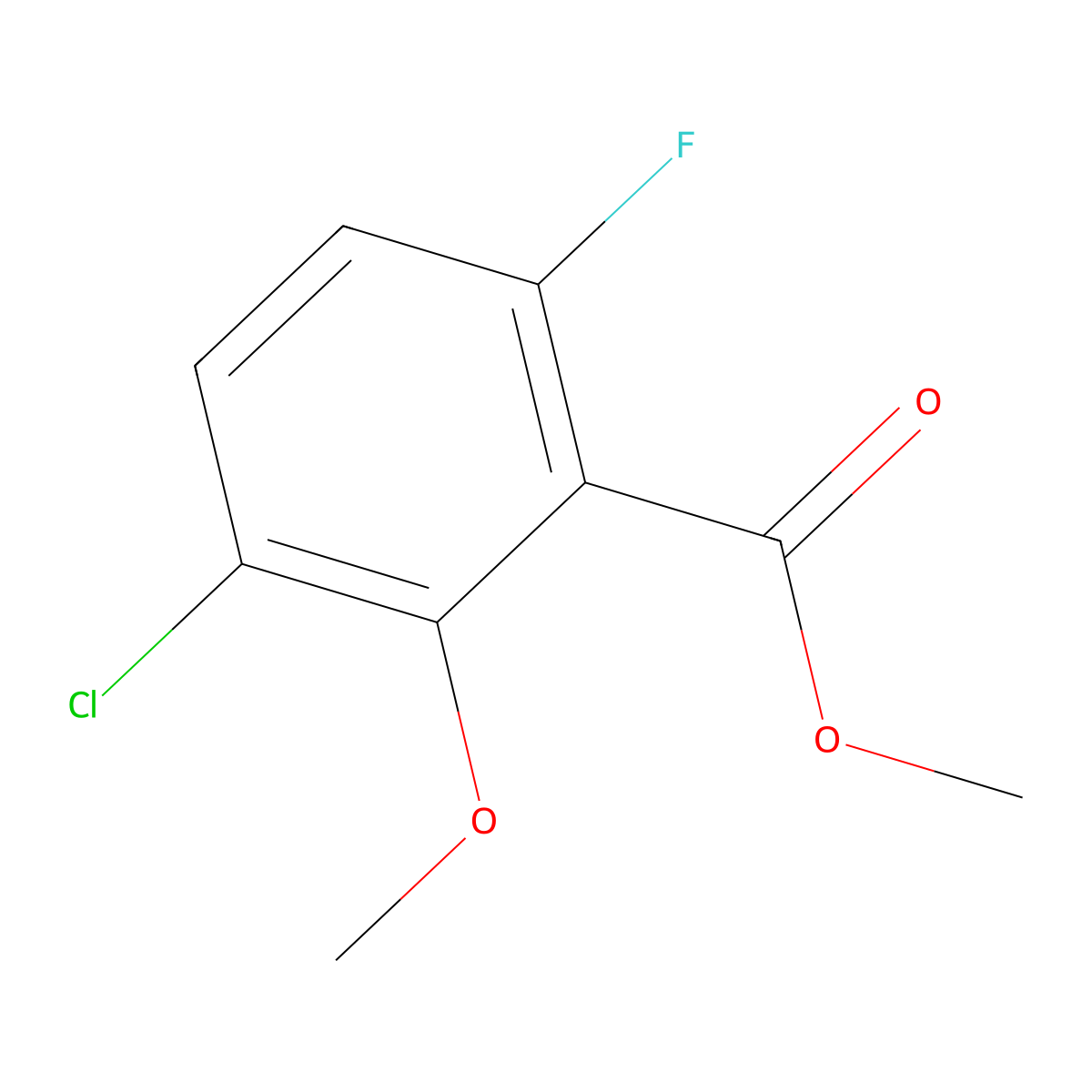 Methyl 3-Chloro-6-fluoro-2-methoxybenzoate molecular structure, CAS 1879026-27-3