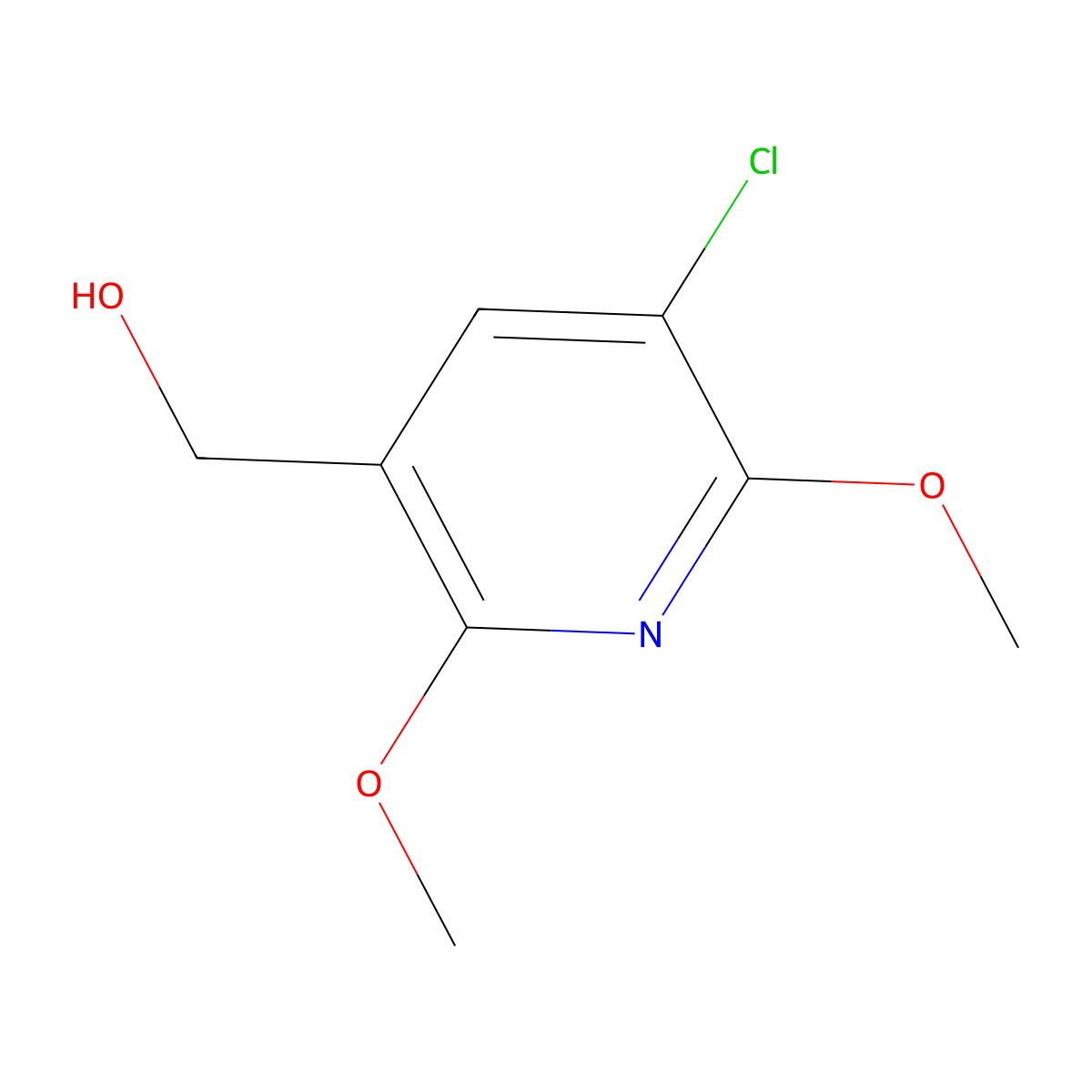 5-Chloro-2,6-dimethoxypyridine-3-methanol molecular structure, CAS 1879026-29-5