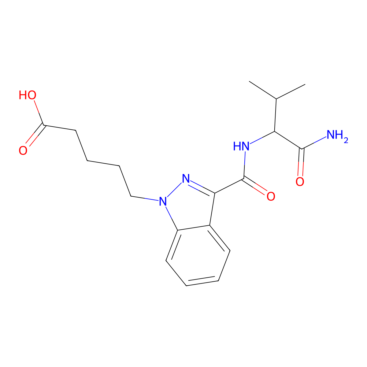 AB-PINACA pentanoic acid metabolite molecular structure, CAS 1879029-93-2