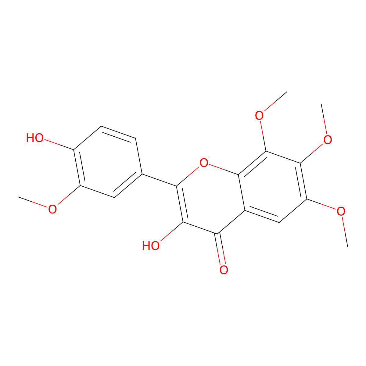 4'-Hydroxy-6,7,8,3'-tetramethoxyflavonol molecular structure, CAS 1879030-01-9
